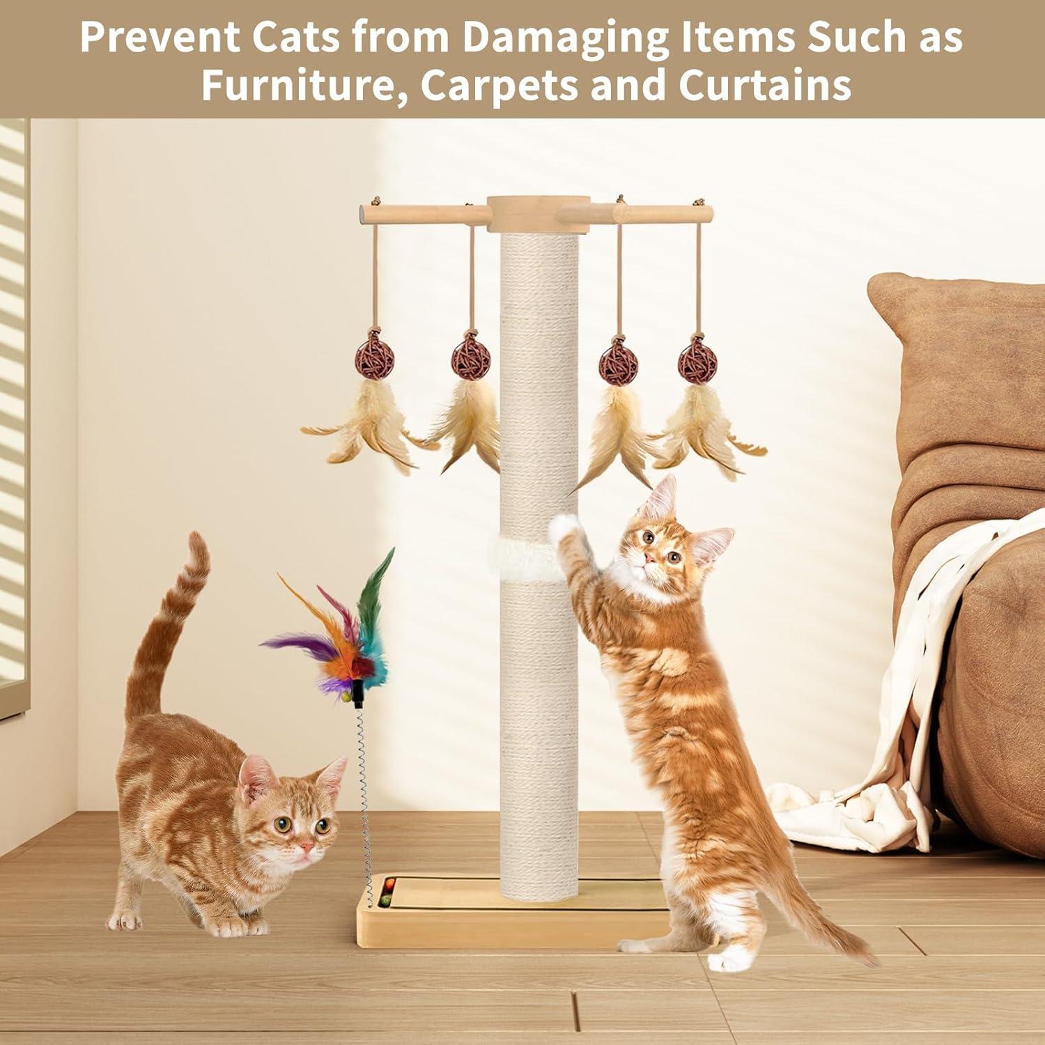 Rascador Alto para Gatos PAROTO 84 cm con Juguetes Interactivos