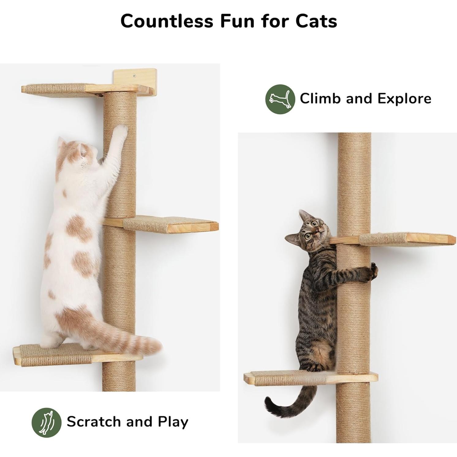 Árbol para Gatos FUKUMARU Alto 205.74 cm 5 Niveles Rascador