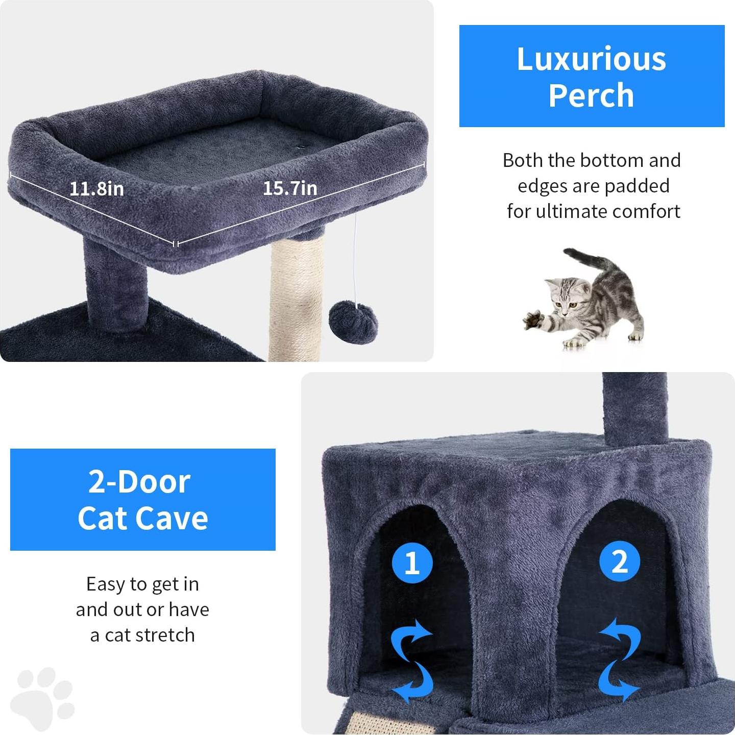 Árbol para Gatos BestPet 91 cm con Rampa y Condominios