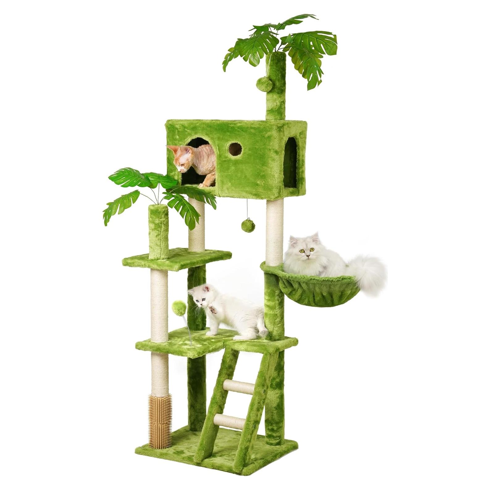 Torre para Gatos Meecal 165 cm con Rascador y Hamaca