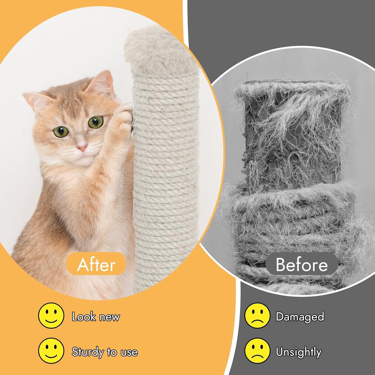 Cuerda de Sisal Natural para Gatos 50m 4mm Opvixi - Reparación Poste Rascado