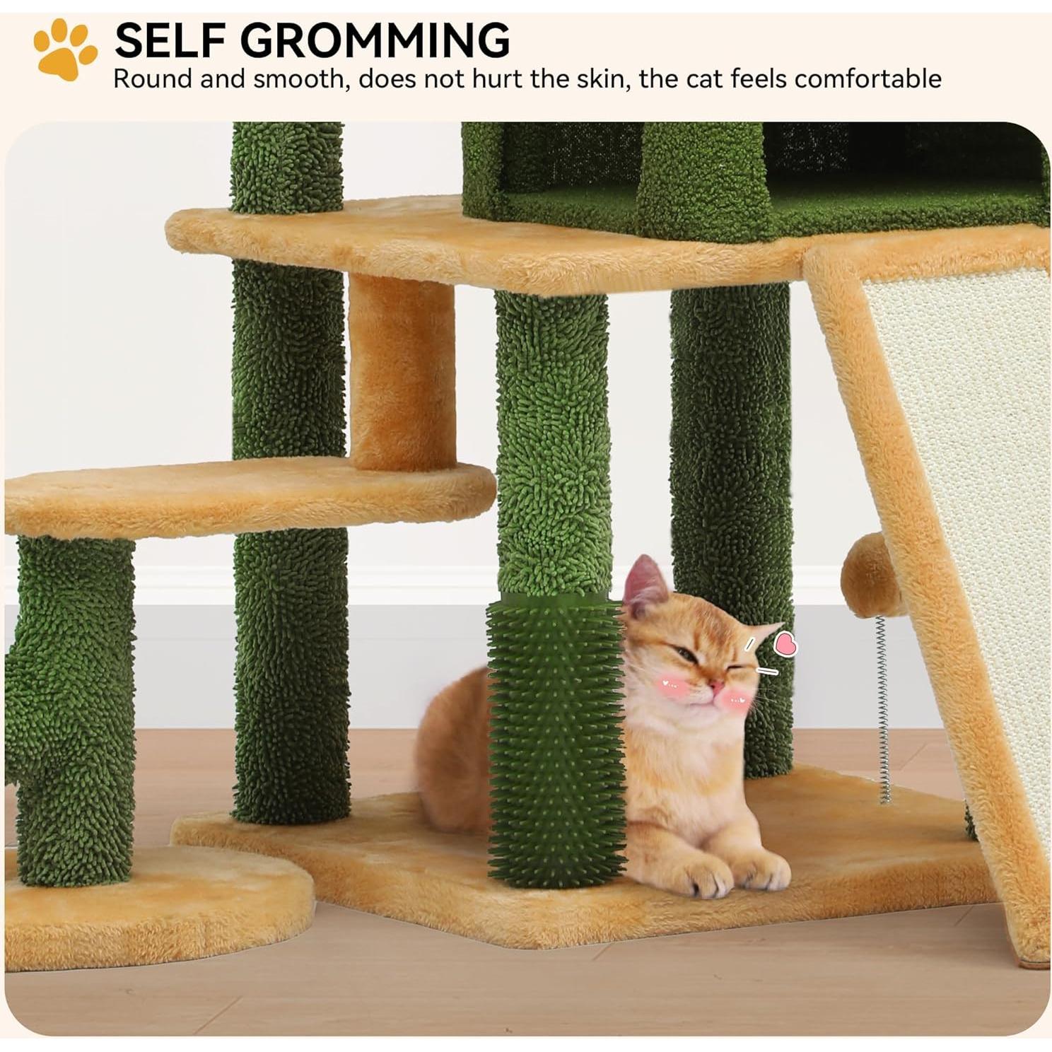 Torre de Gato YITAHOME Cactus 152 cm con Cepillo y Rascador