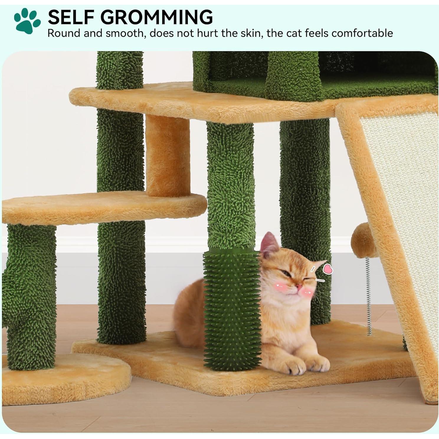 Torre de Gato YITAHOME Cactus 152 cm con Cepillo y Rascador