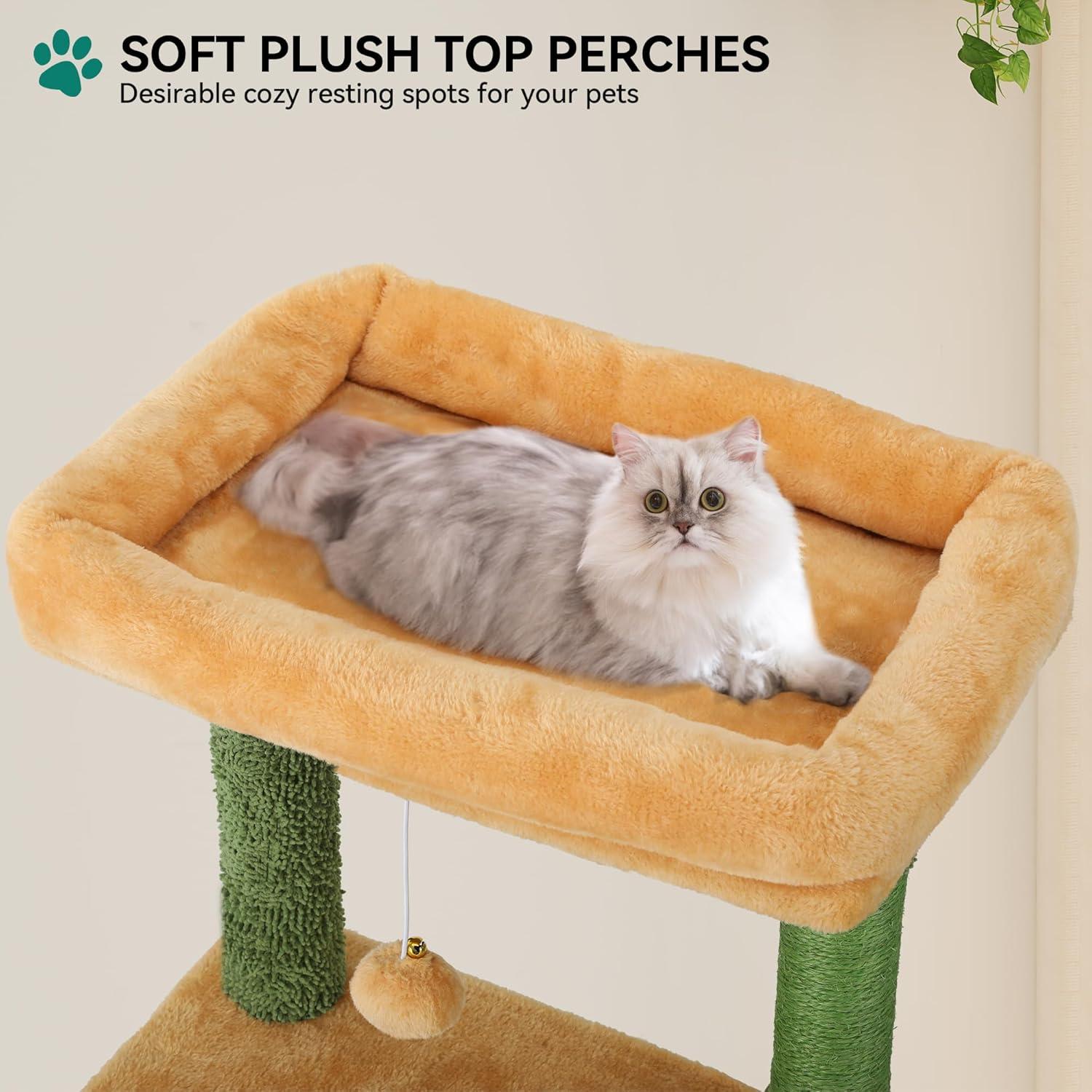 Torre de Gato YITAHOME Cactus 152 cm con Cepillo y Rascador