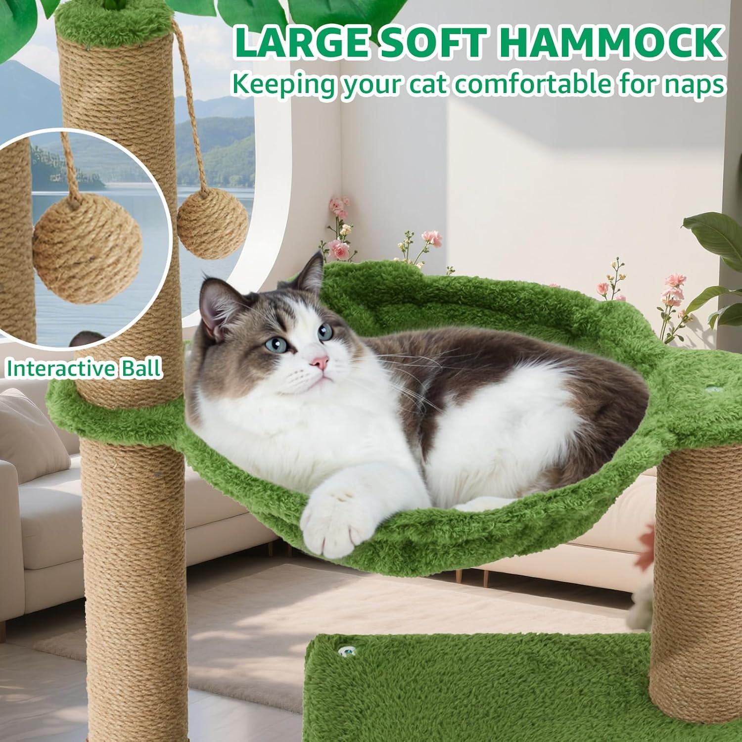 Torre para Gatos Woochpet 94 cm con Rascador y Hamaca