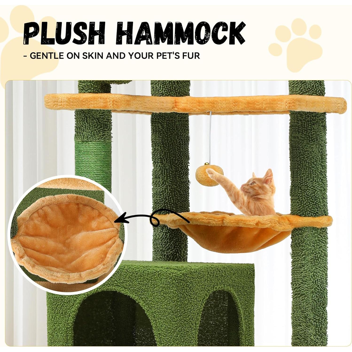 Árbol de Gato Cactus DWVO 152 cm con Cepillo y Rascador