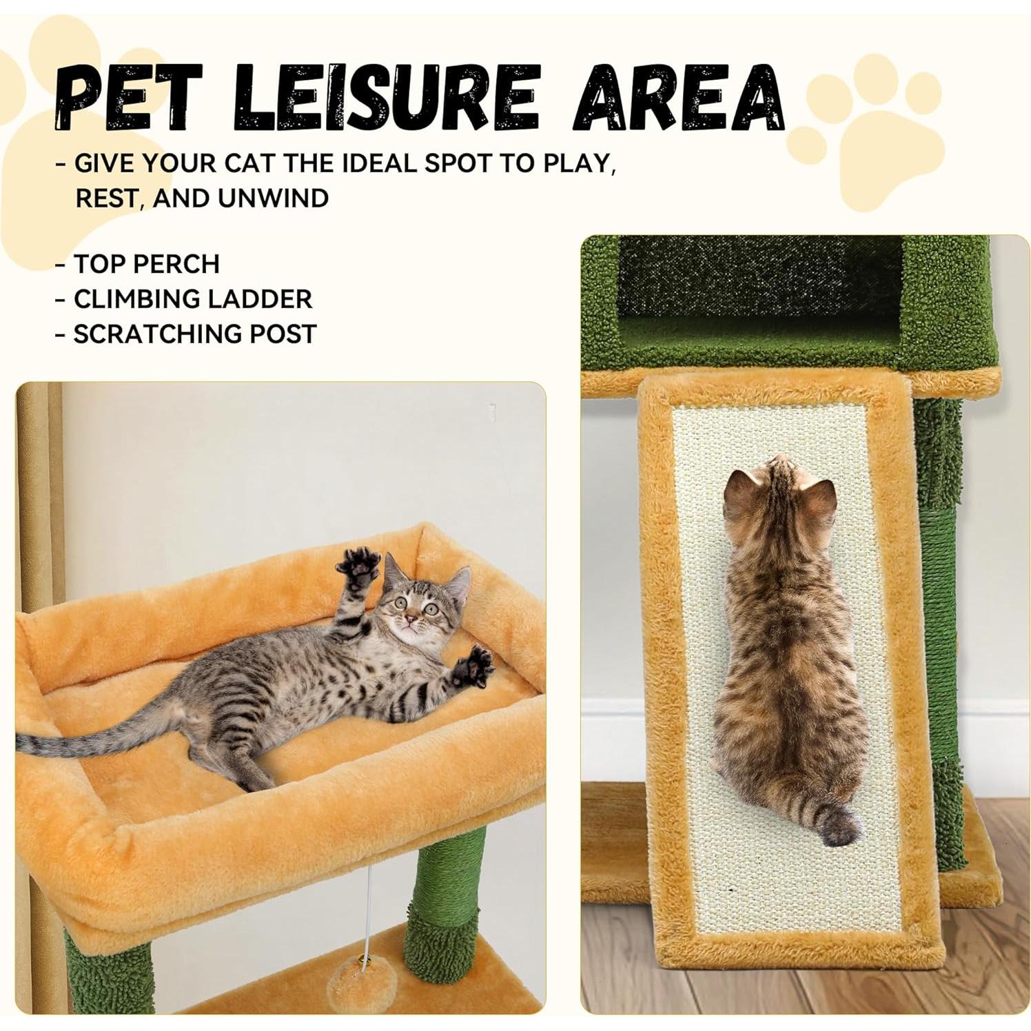 Árbol de Gato Cactus DWVO 152 cm con Cepillo y Rascador