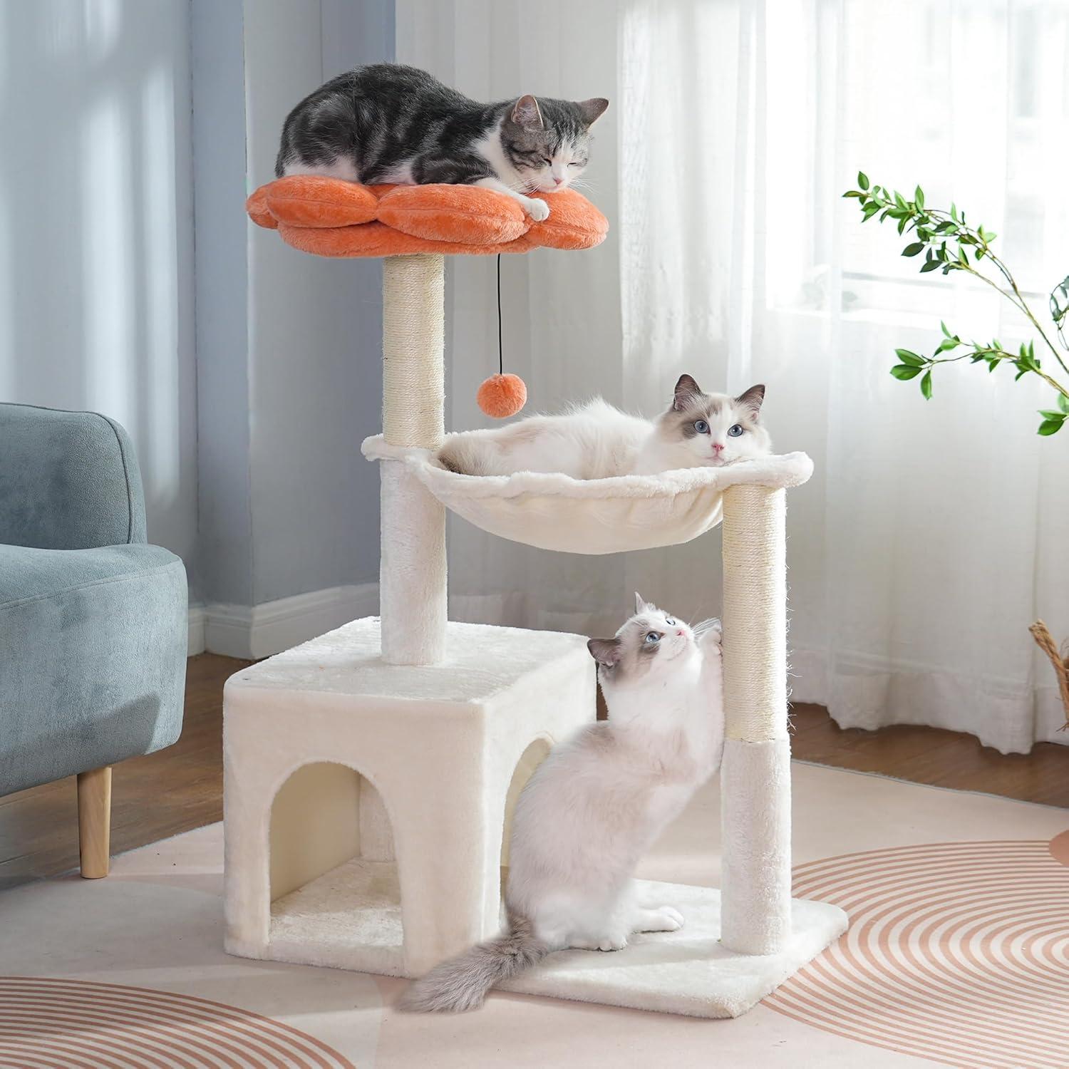 Árbol de Gato Pawfessor Flor 86 cm con Hamaca y Rascador