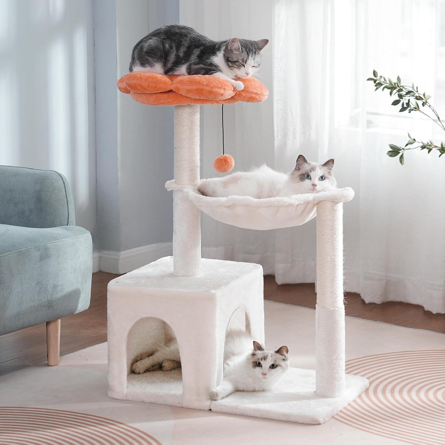 Árbol de Gato Pawfessor Flor 86 cm con Hamaca y Rascador