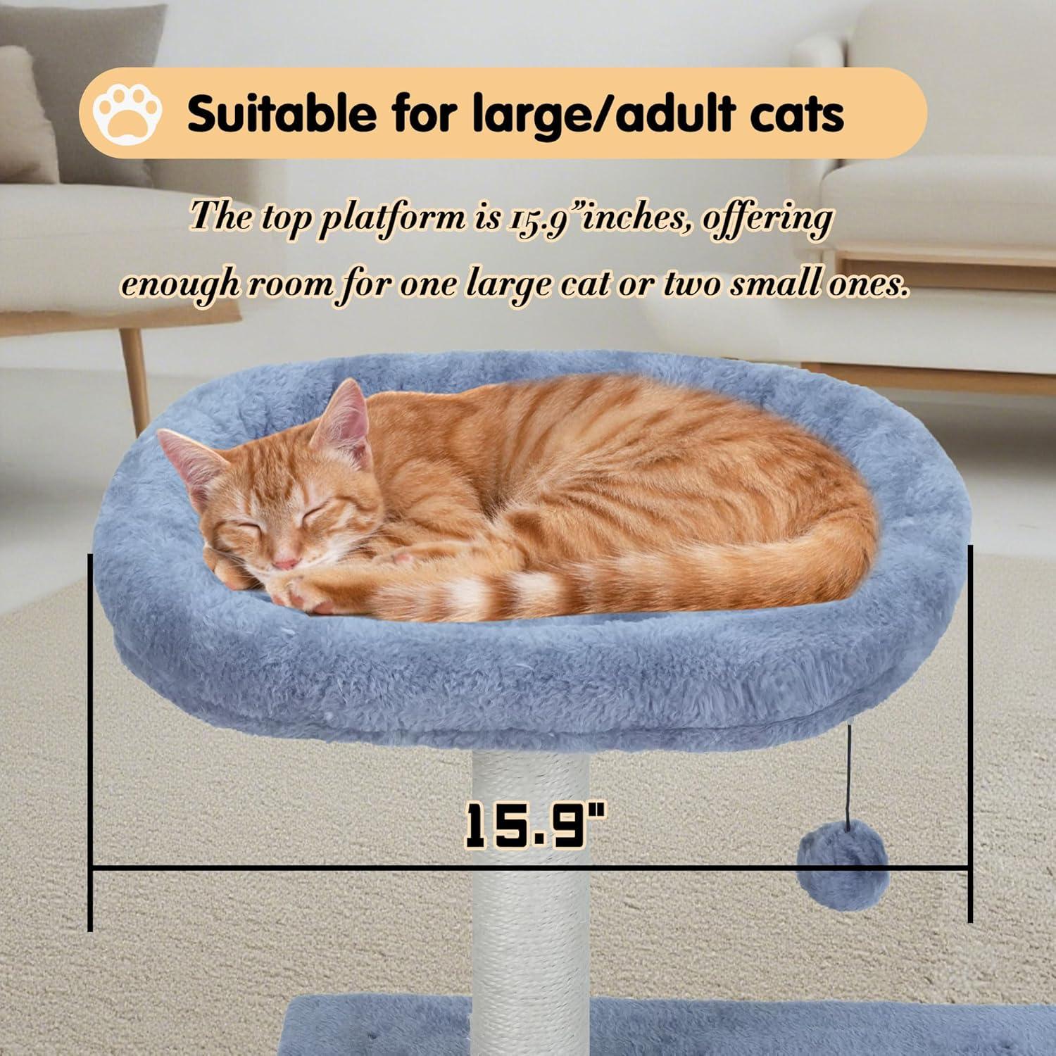 Árbol Multifuncional para Gatos WANG XIN 96 cm Gris con Rascador