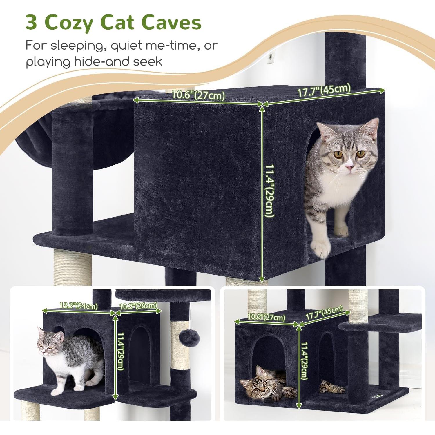 Árbol para Gatos Globlazer F71 180 cm Multi-Nivel Gris Oscuro