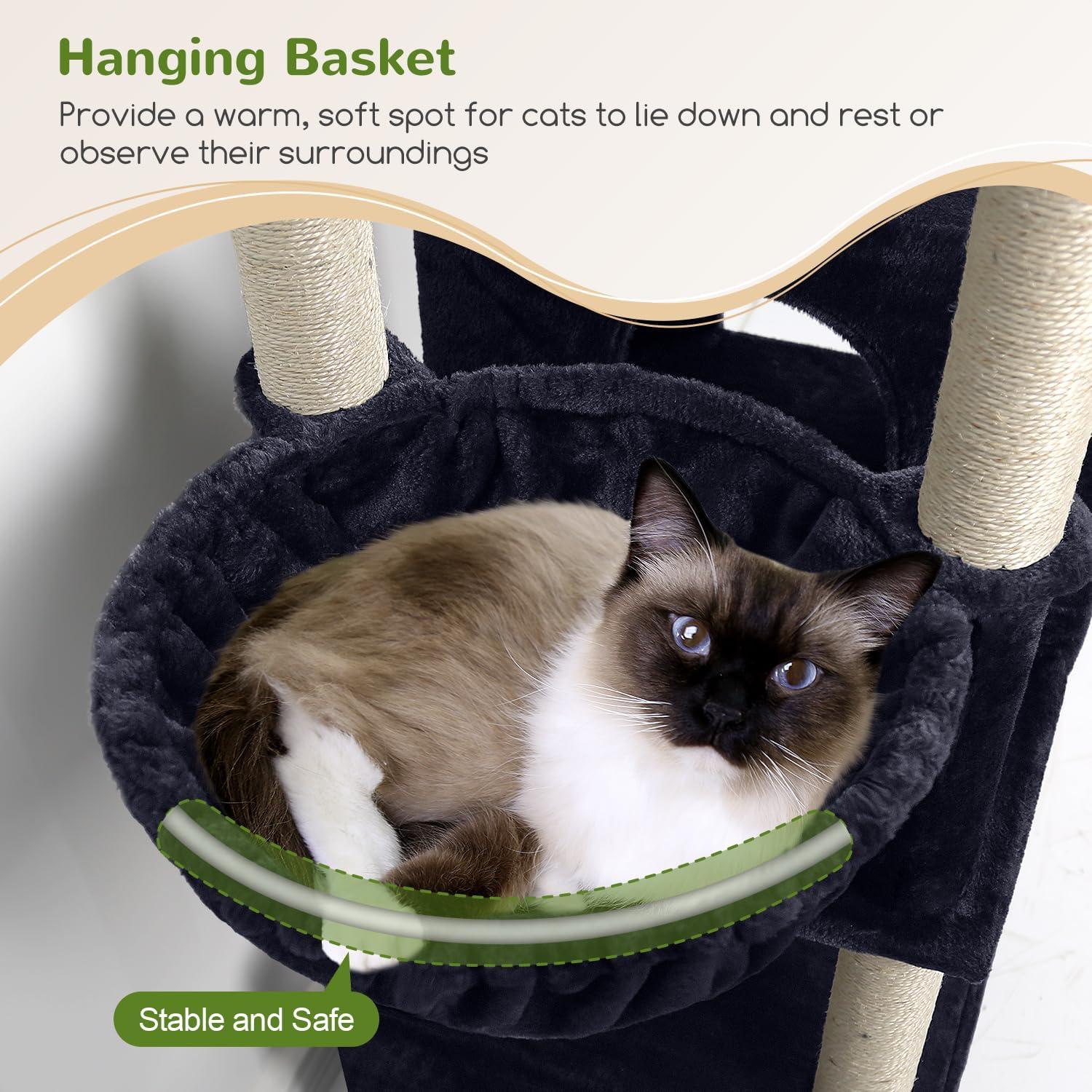 Árbol para Gatos Globlazer F71 180 cm Multi-Nivel Gris Oscuro