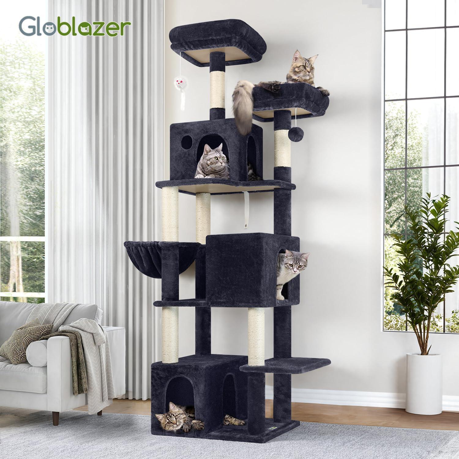 Árbol para Gatos Globlazer F71 180 cm Multi-Nivel Gris Oscuro