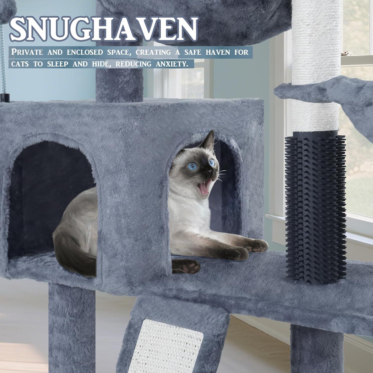 Árbol para Gatos Ikviier 100cm con Hamaca y Rascadores