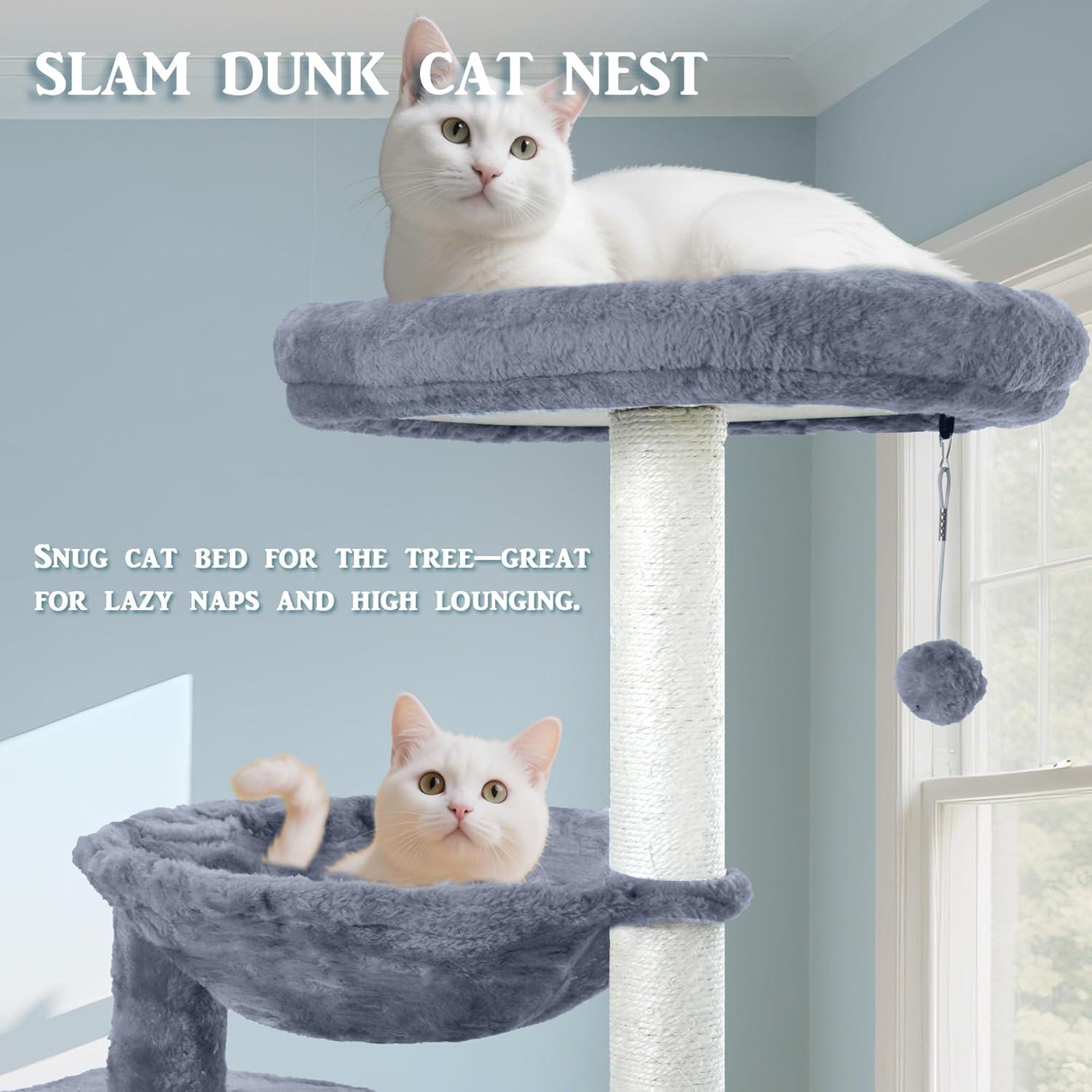 Árbol para Gatos Ikviier 100cm con Hamaca y Rascadores