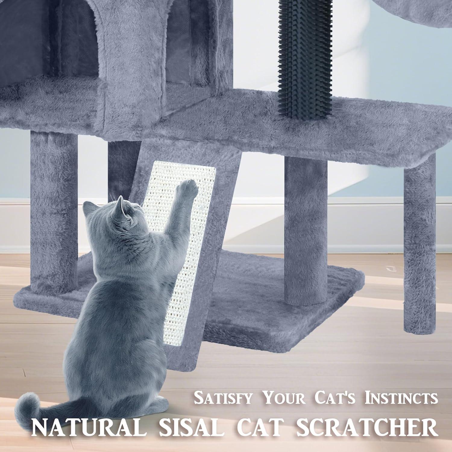 Árbol para Gatos Ikviier 100cm con Hamaca y Rascadores