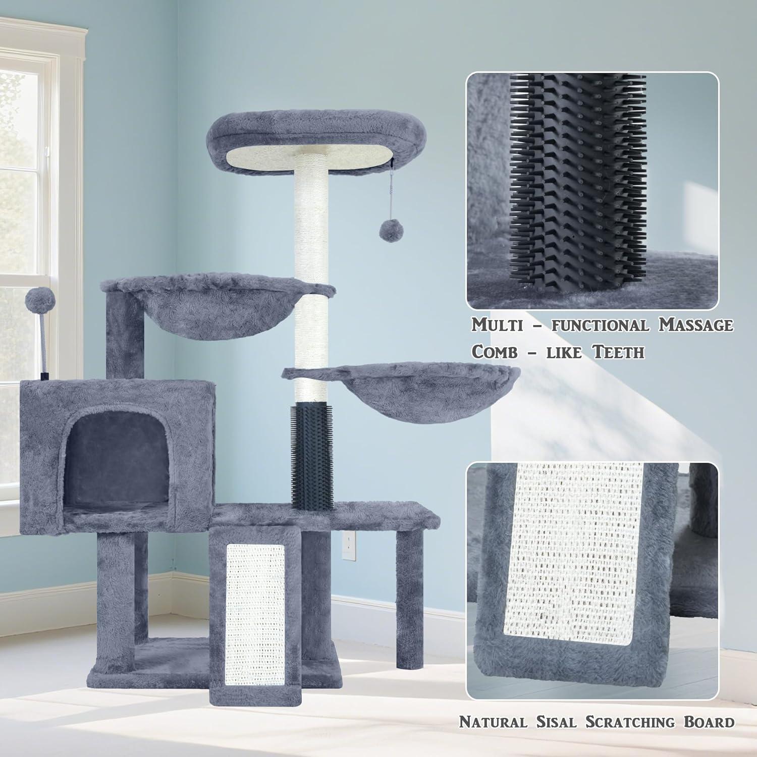 Árbol para Gatos Ikviier 100cm con Hamaca y Rascadores