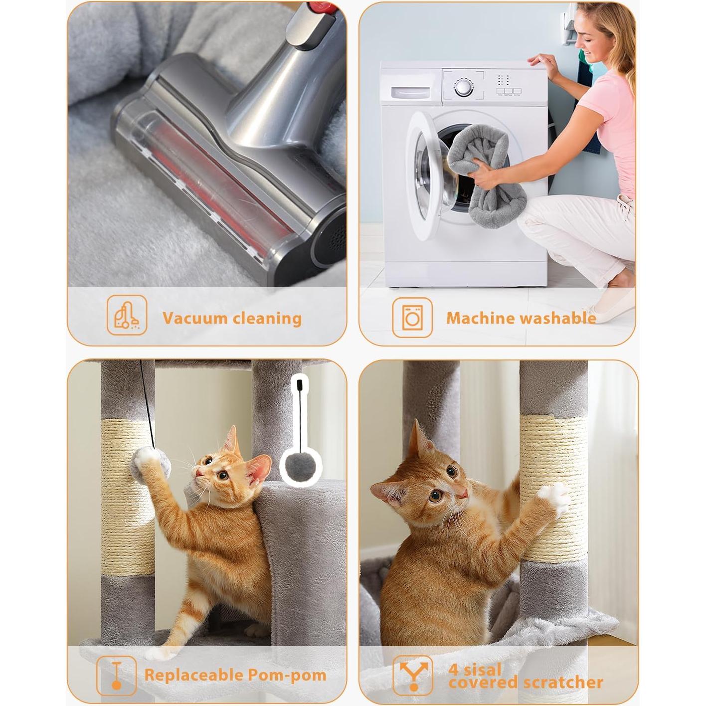 Árbol para Gatos PETEPELA 116.1 cm 5 Niveles Gris