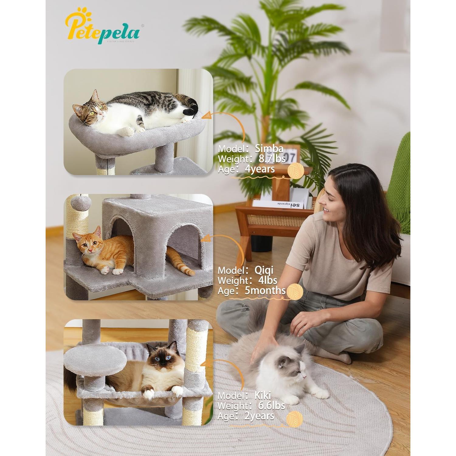 Árbol para Gatos PETEPELA 116.1 cm 5 Niveles Gris