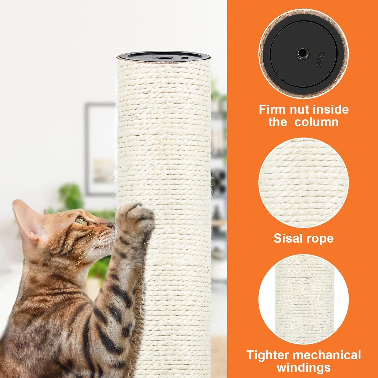 Poste Rascador para Gatos PETUOL M8 40 cm Sisal 4 Piezas