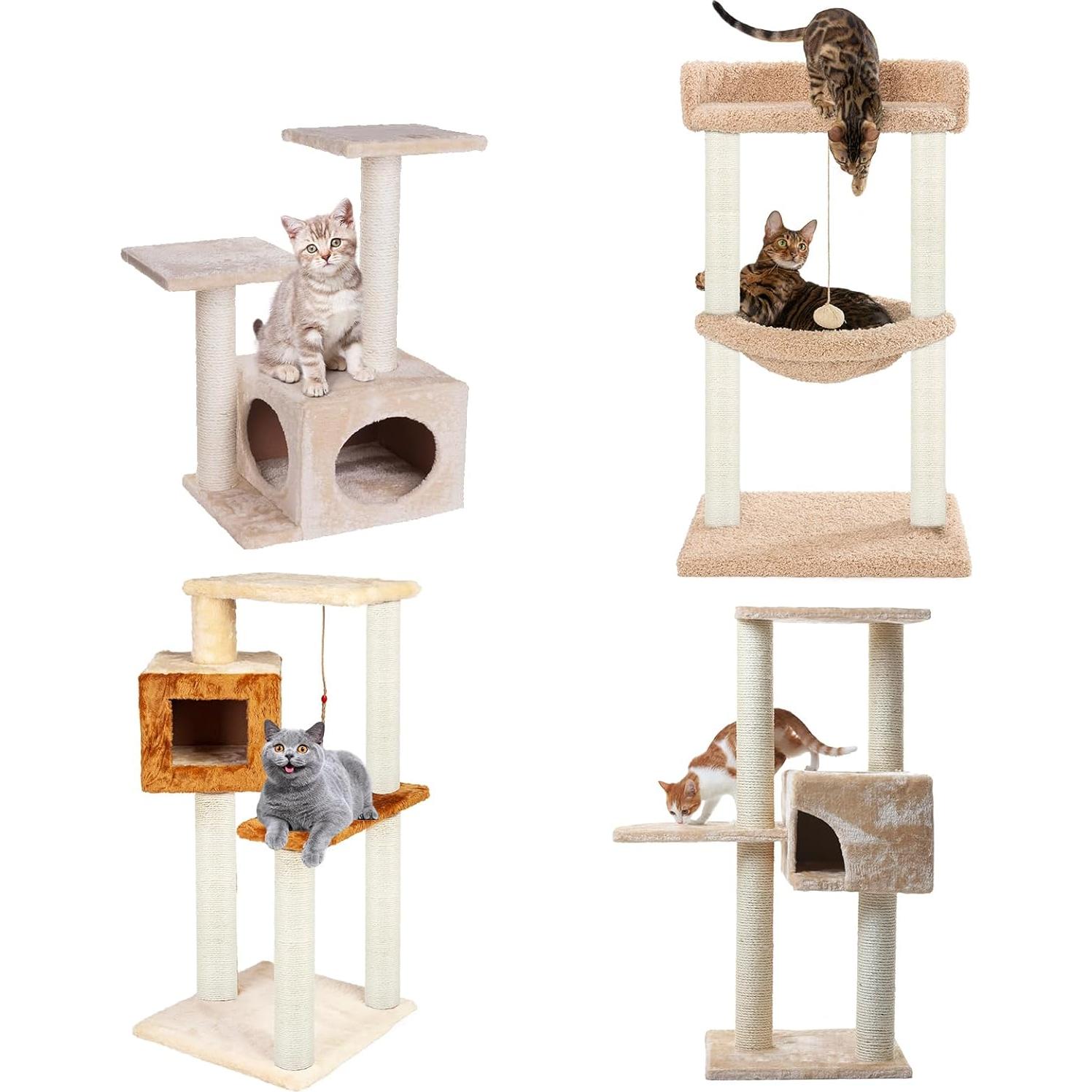Poste Rascador para Gatos PETUOL M8 40 cm Sisal 4 Piezas