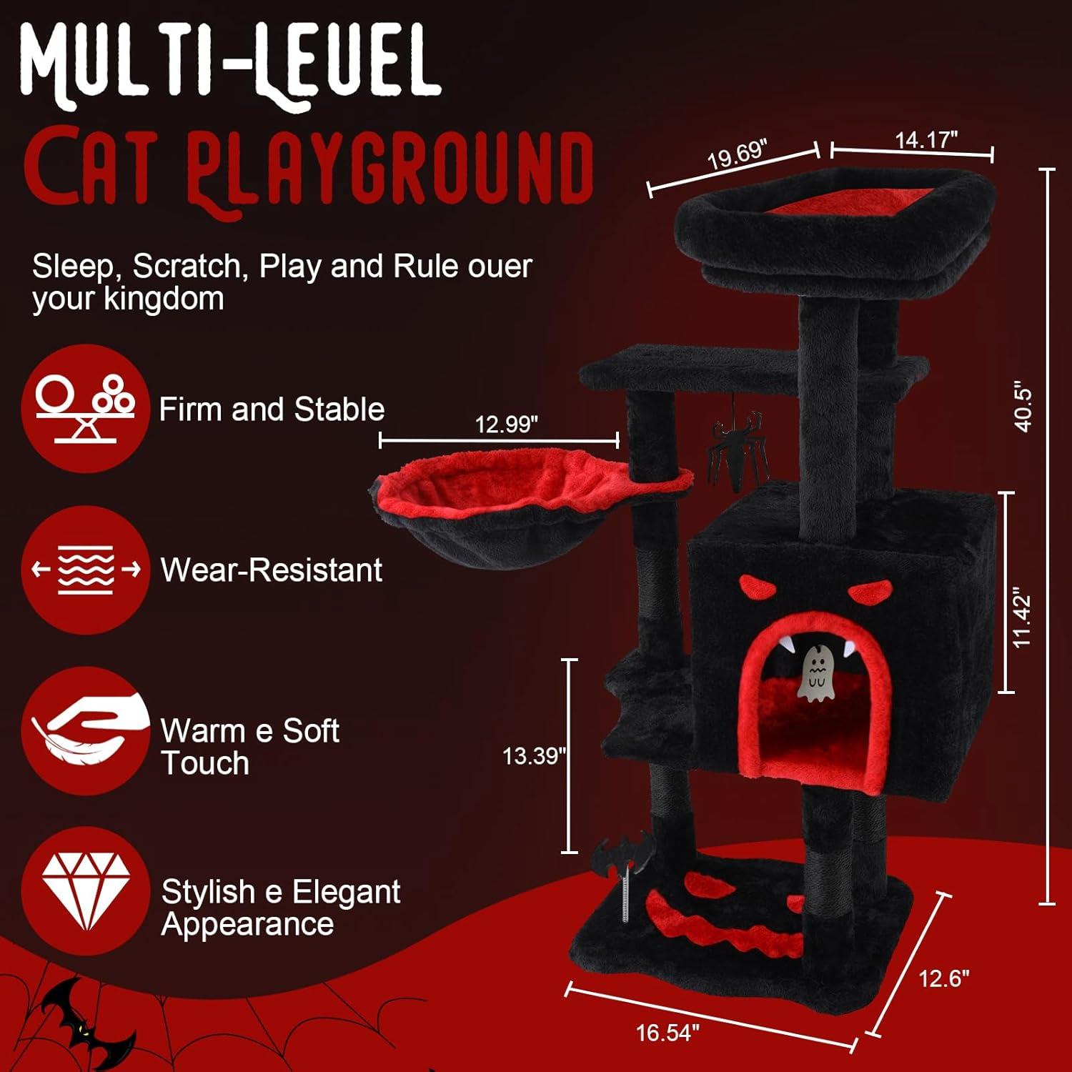 Árbol Gótico para Gatos Yungaspy 102.87 cm con Rascador
