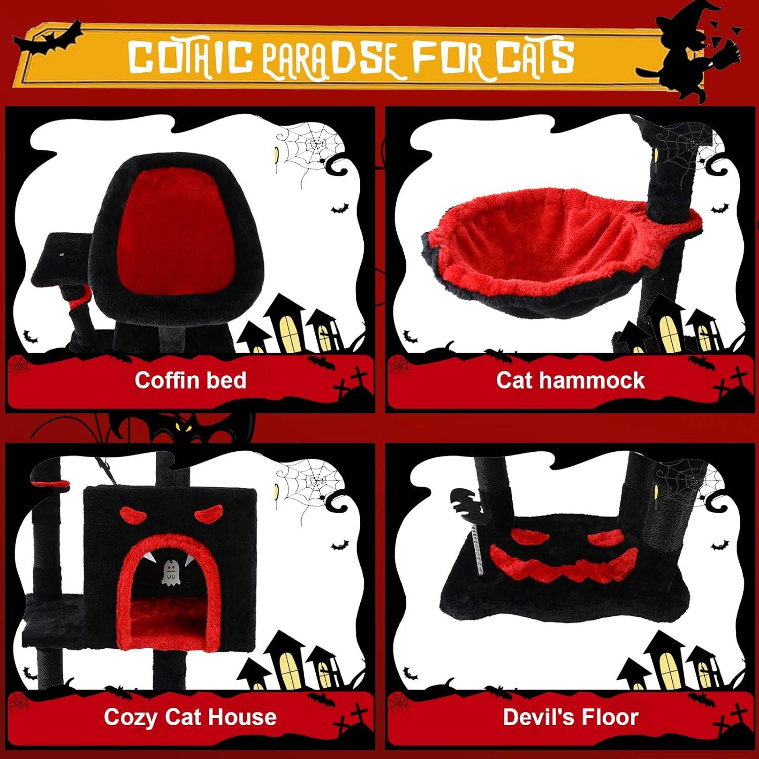 Árbol Gótico para Gatos Yungaspy 102.87 cm con Rascador