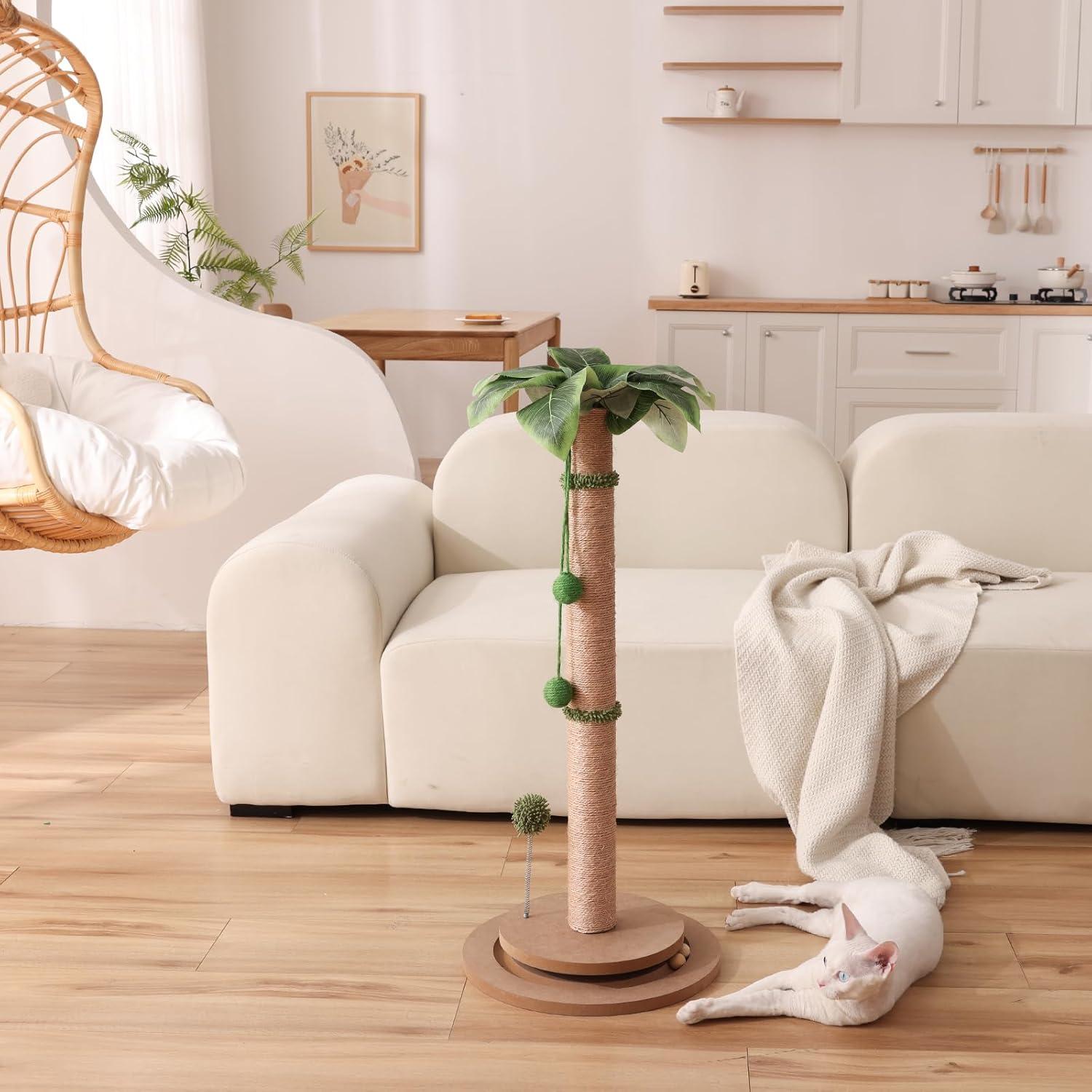 Poste Rascador para Gatos Aplatho 84.3 cm con Cuerda de Sisal