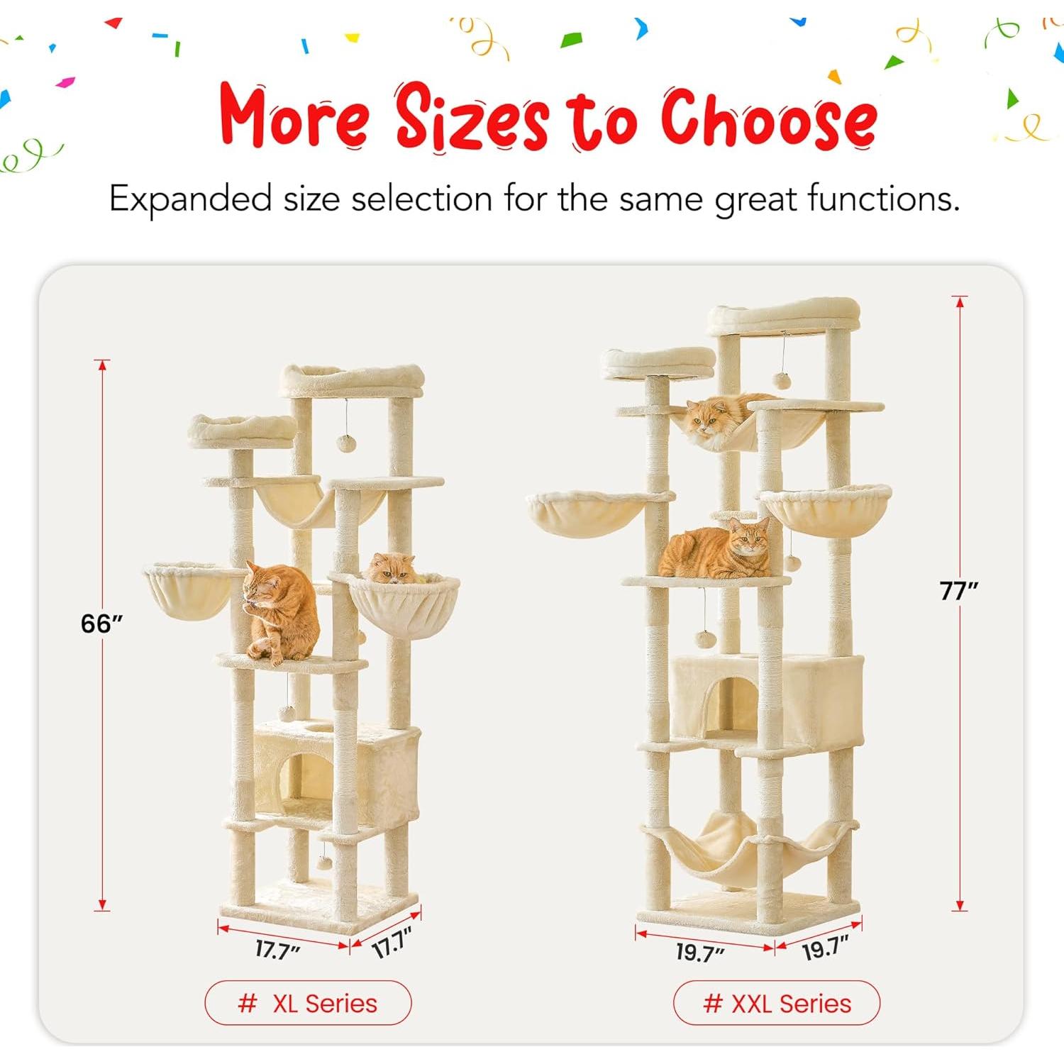 Árbol para Gatos Furcato XL 167.64 cm Beige con Hamacas