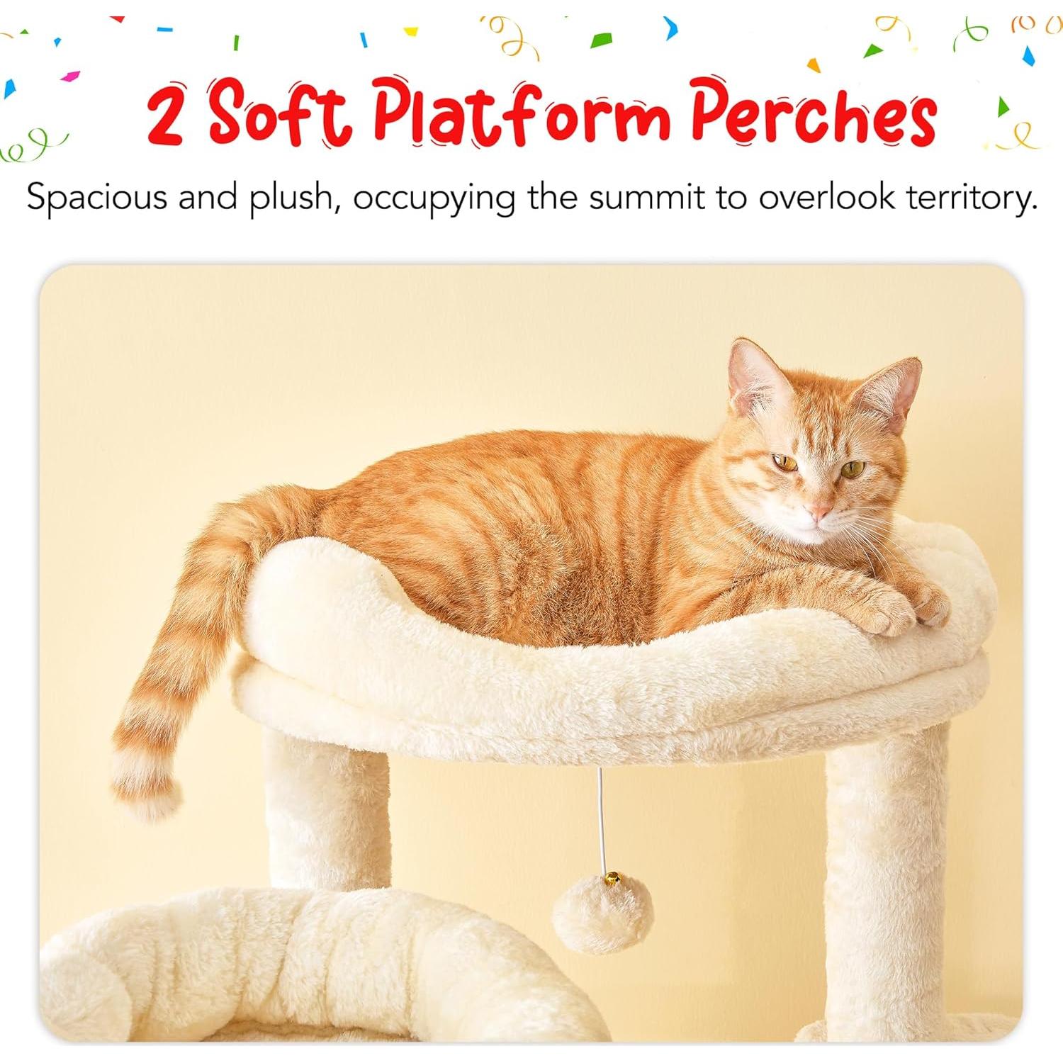 Árbol para Gatos Furcato XL 167.64 cm Beige con Hamacas