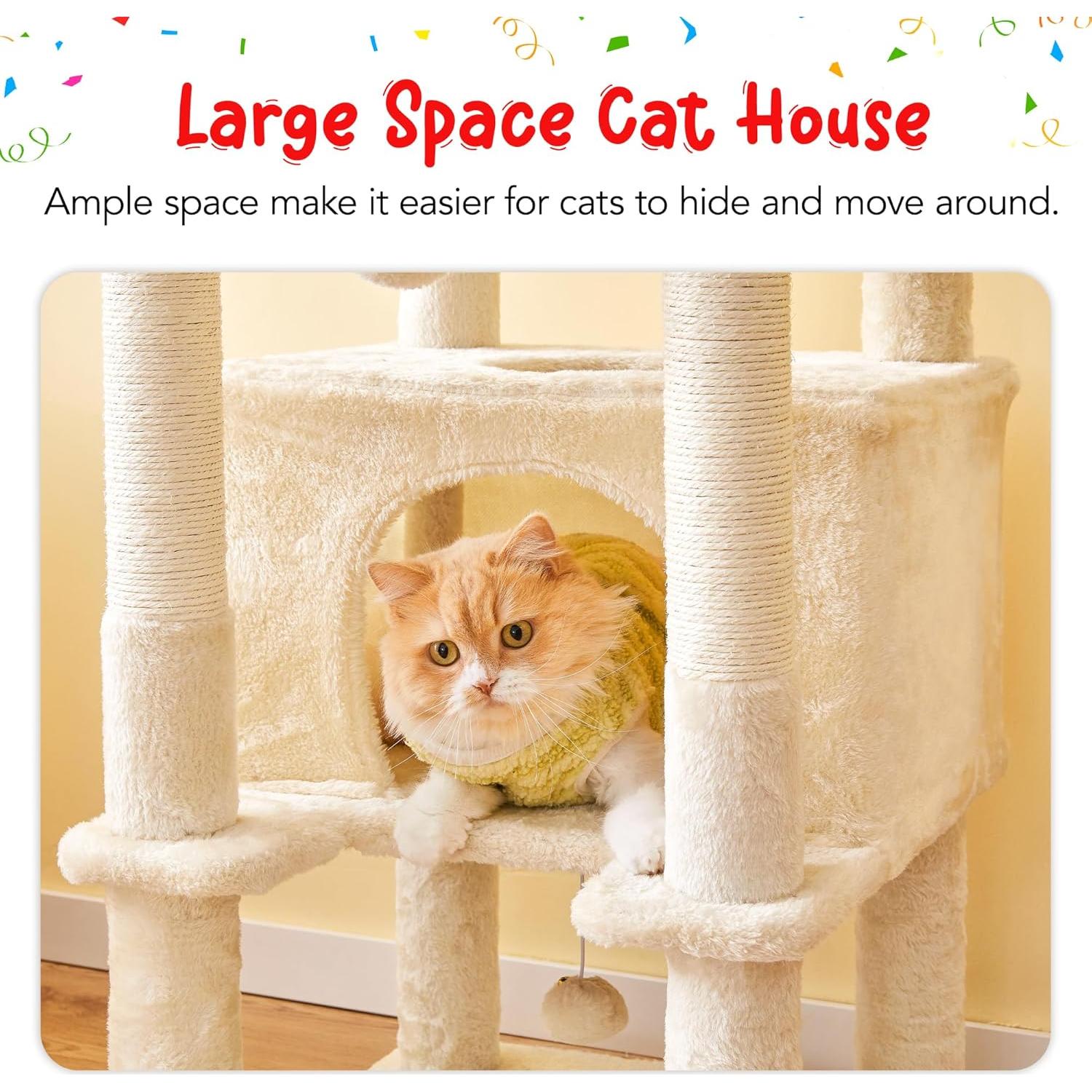 Árbol para Gatos Furcato XL 167.64 cm Beige con Hamacas