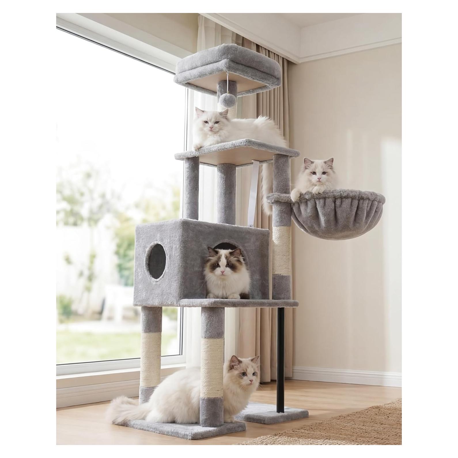 Árbol para Gatos Heybly HCT200S 125 cm con Casa y Rascador
