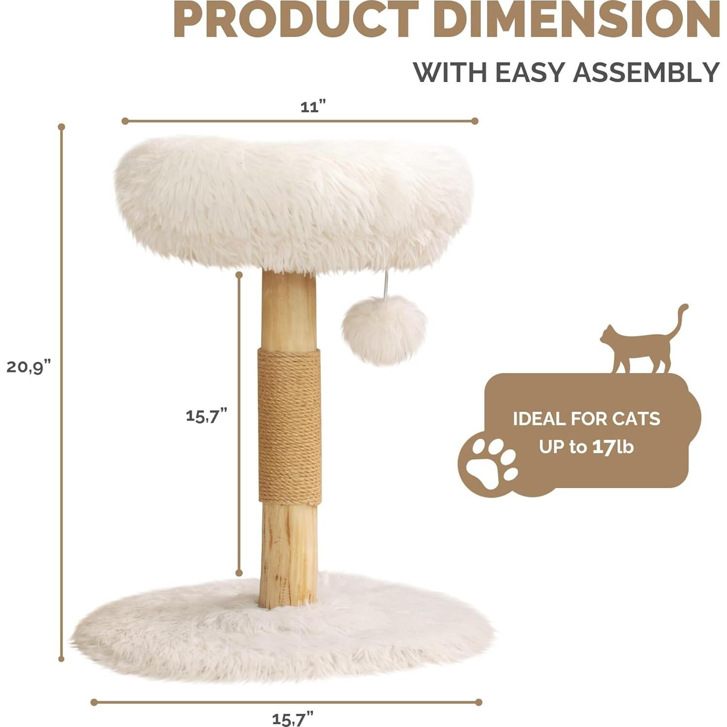 Árbol para Gatos Pathosio Pequeño - Torre Rascador Compacta 53cm