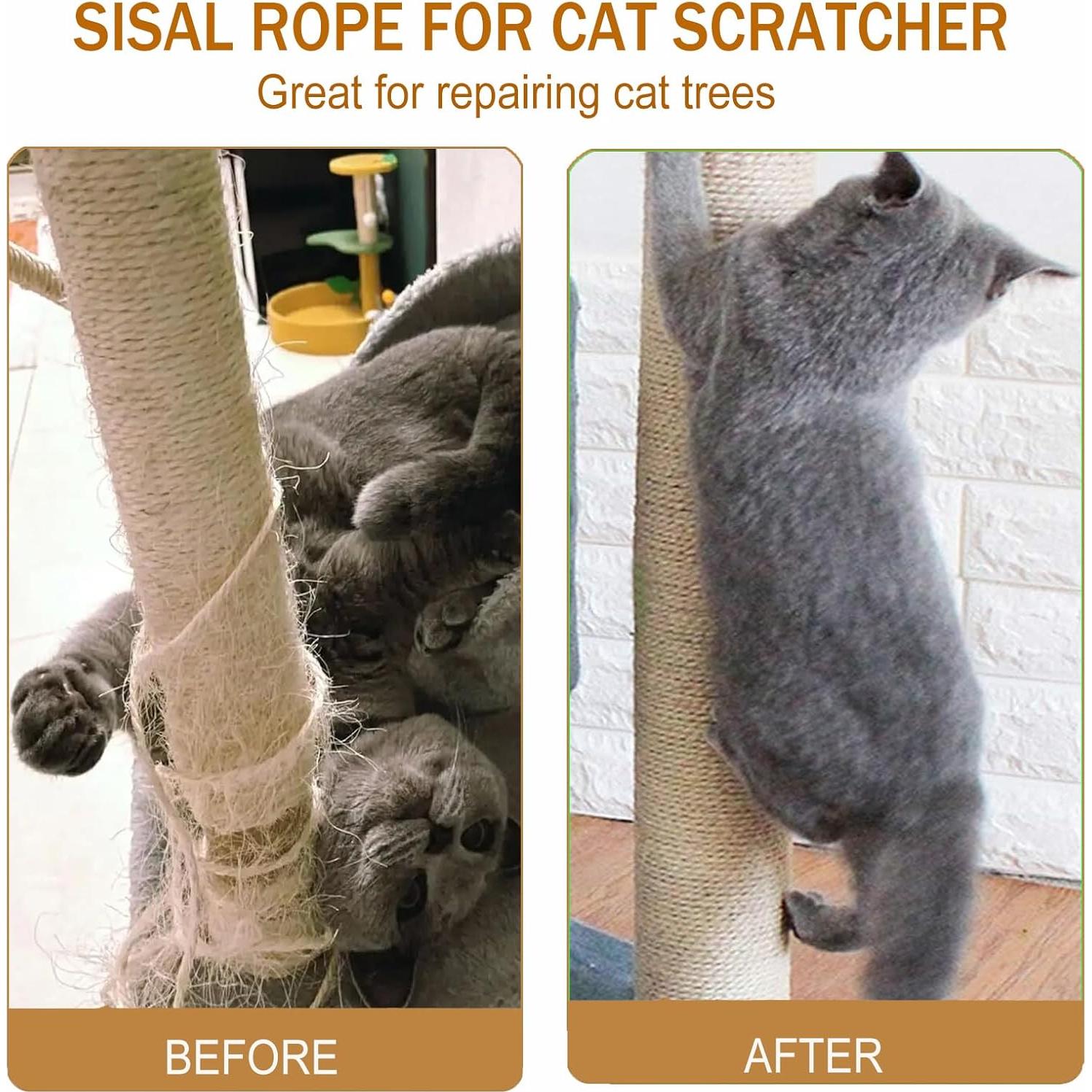 Cuerda de sisal 4mm x 50m para rascador de gatos SonQueen