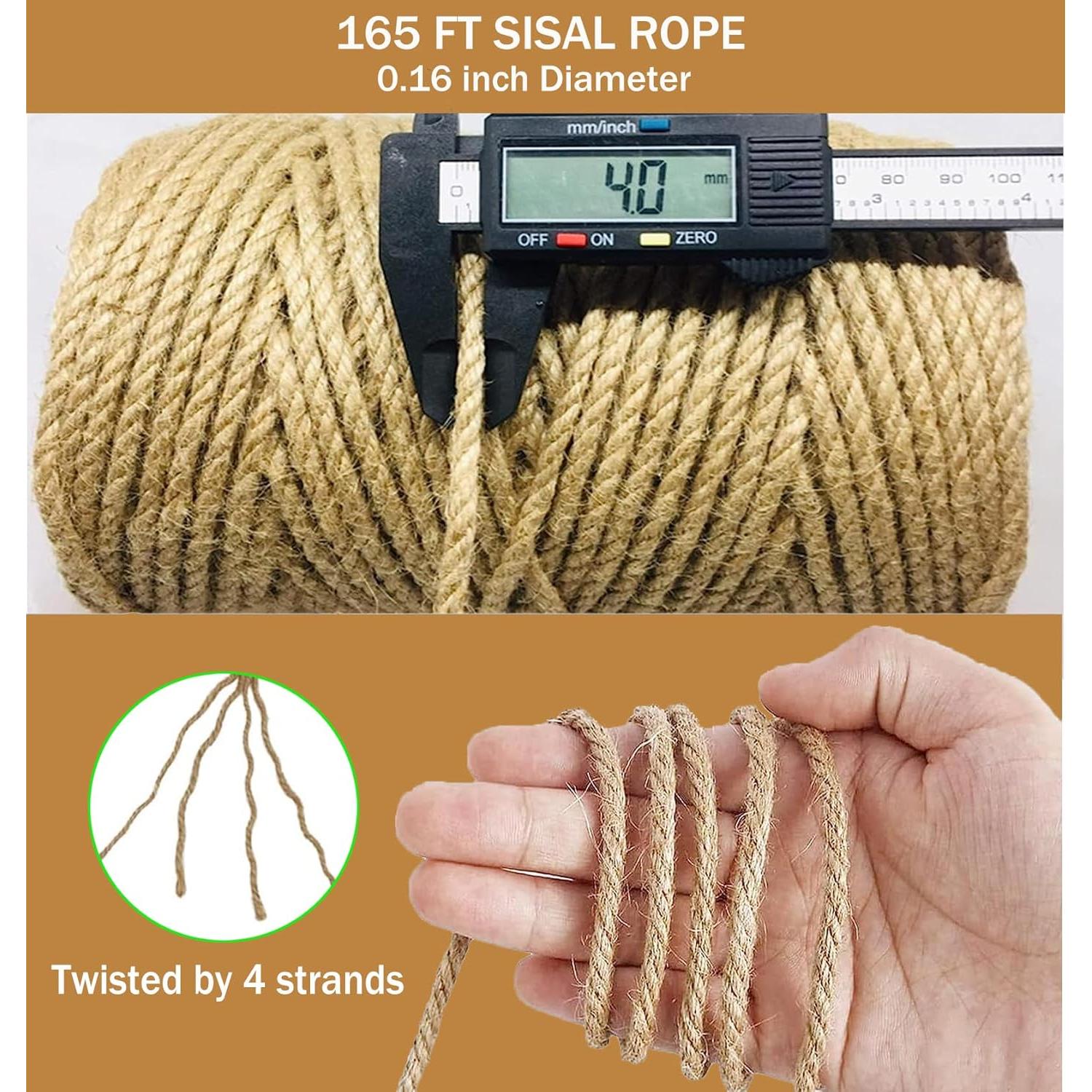 Cuerda de sisal 4mm x 50m para rascador de gatos SonQueen