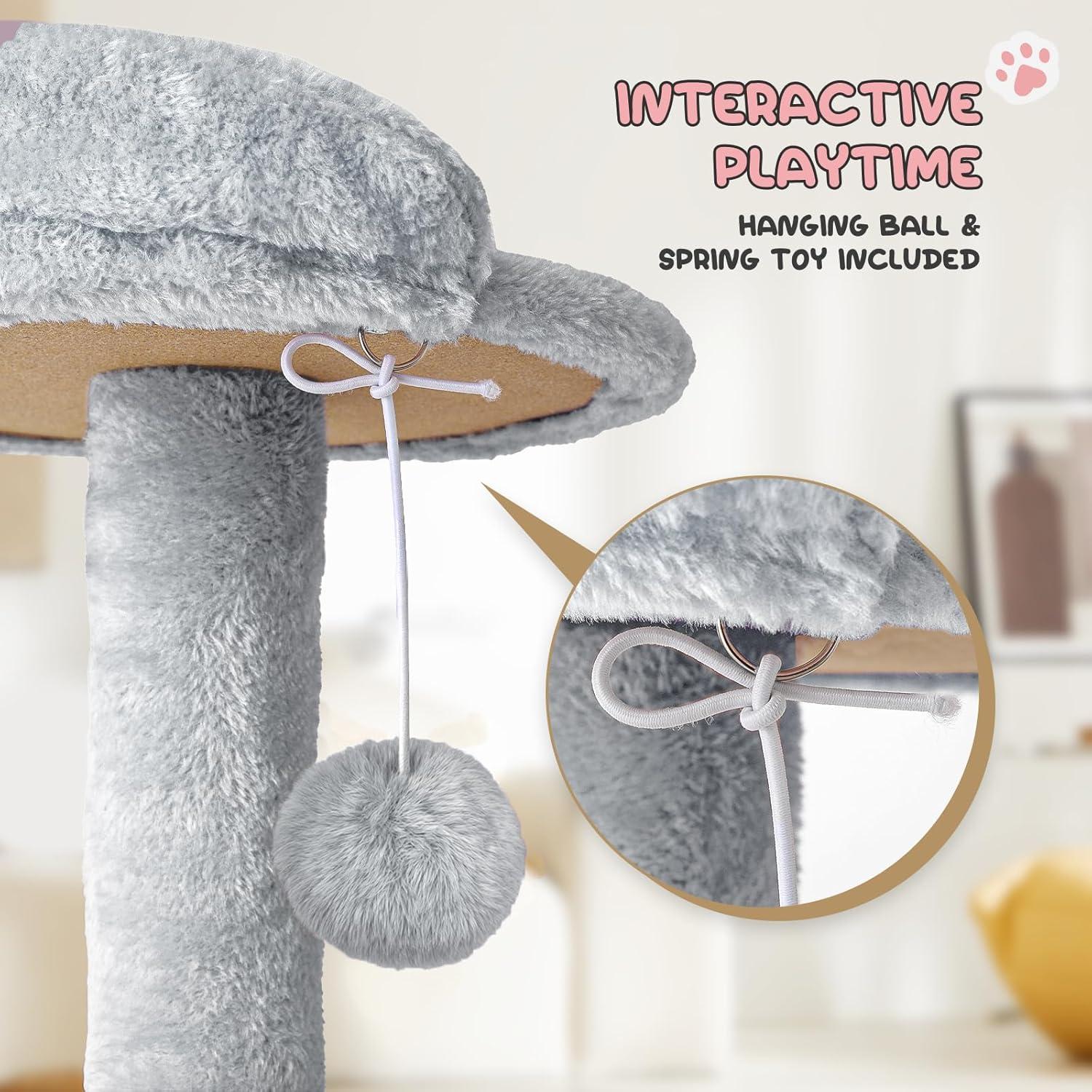 Torre para Gatos MoNiBloom 152.4 cm Gris Claro con Rascador