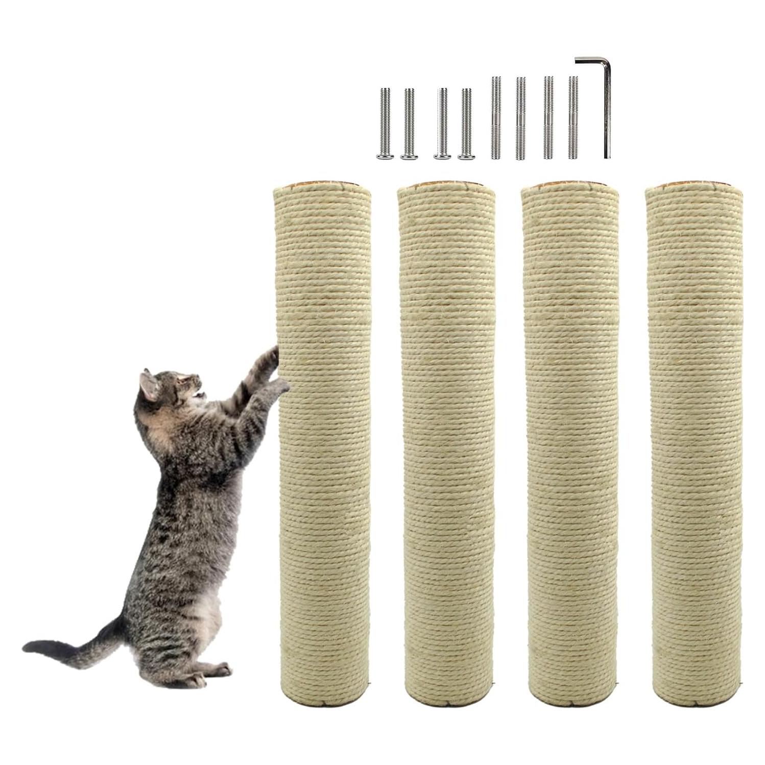 4 Piezas Poste Rascador para Gatos MUYG 40 cm Sisal Natural