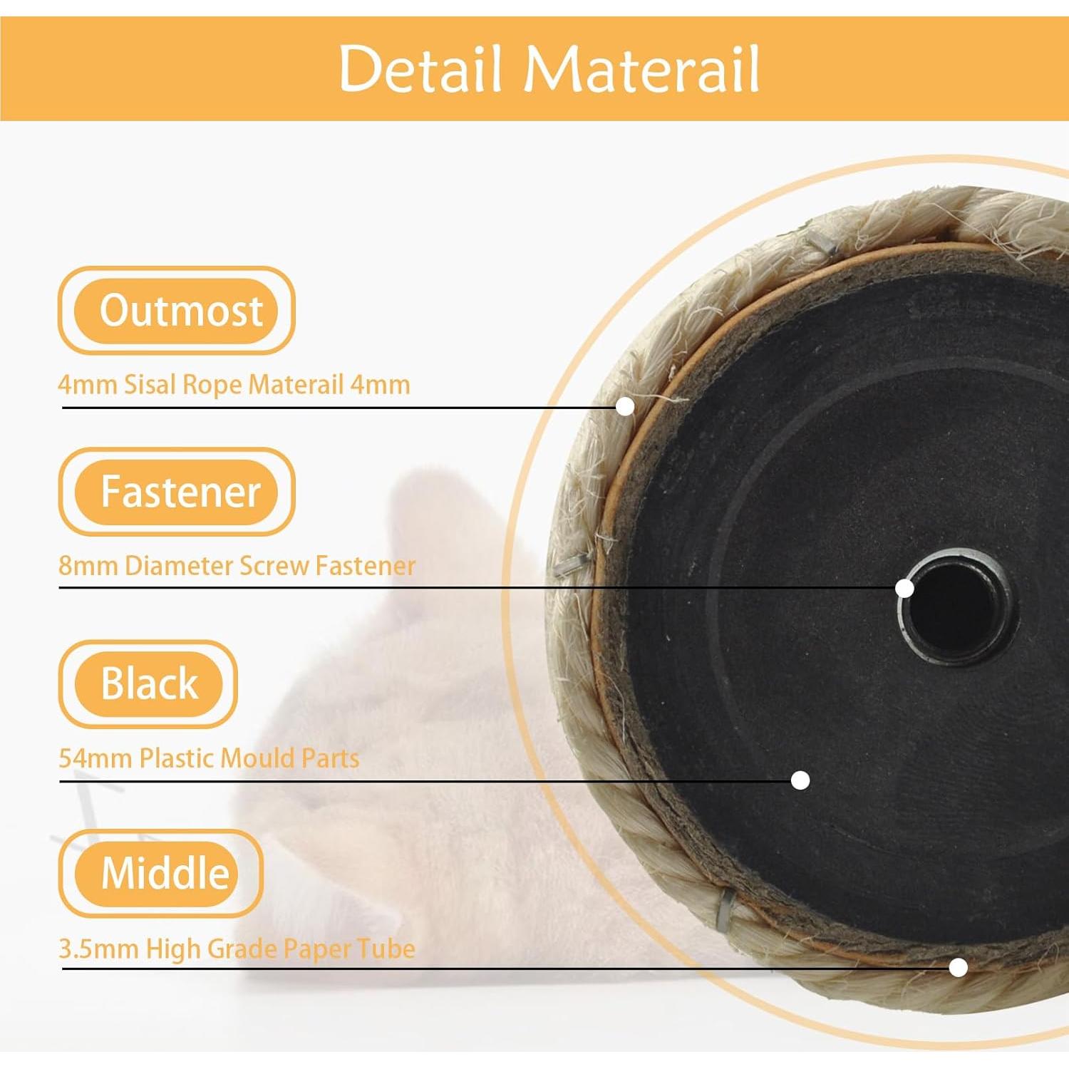 4 Piezas Poste Rascador para Gatos MUYG 40 cm Sisal Natural