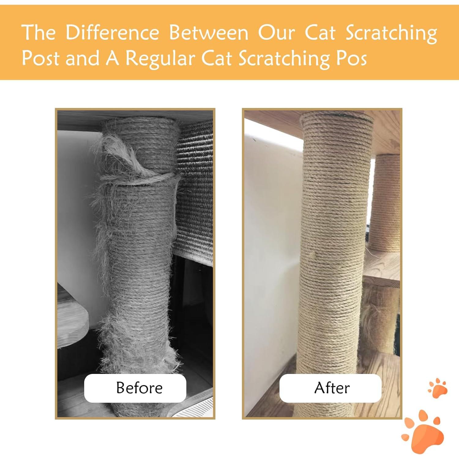 4 Piezas Poste Rascador para Gatos MUYG 40 cm Sisal Natural