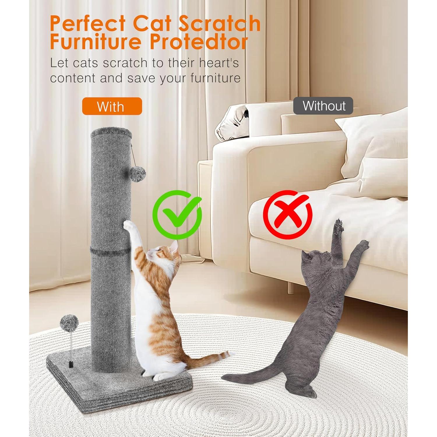 Poste Rascador de Alfombra PuzzlePaw 85 cm Gris para Gatos