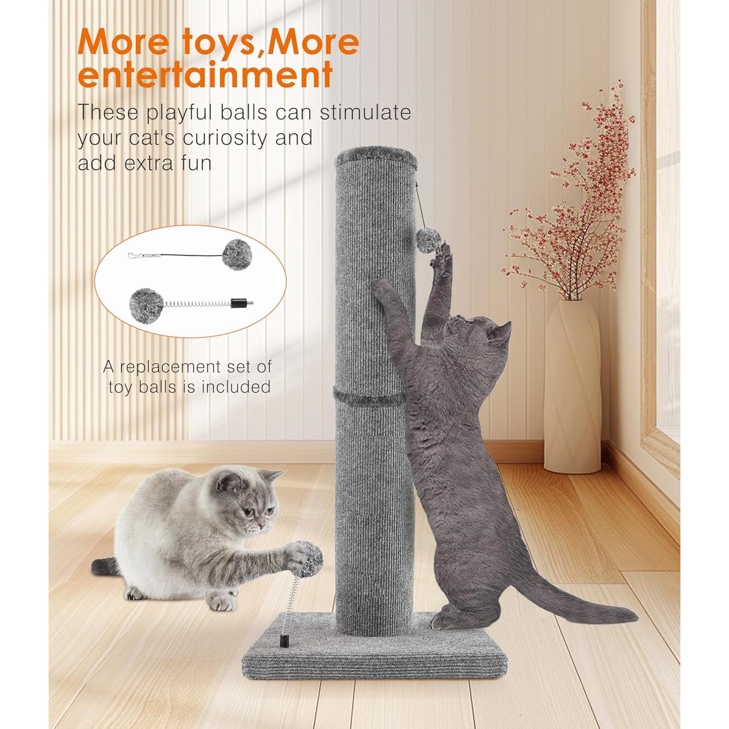 Poste Rascador de Alfombra PuzzlePaw 85 cm Gris para Gatos