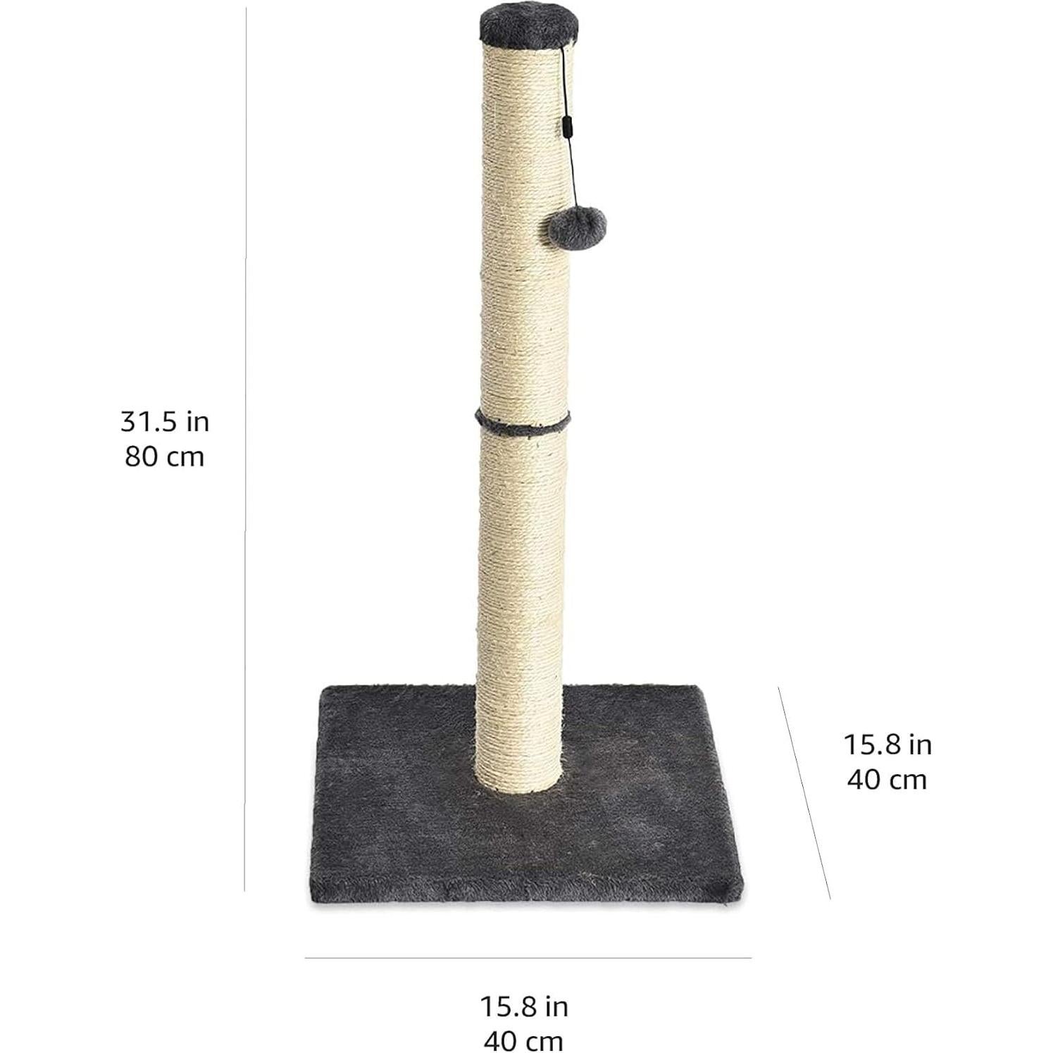 Rascador para Gatos Amazon Basics 80 cm Gris - Clásico Mediano