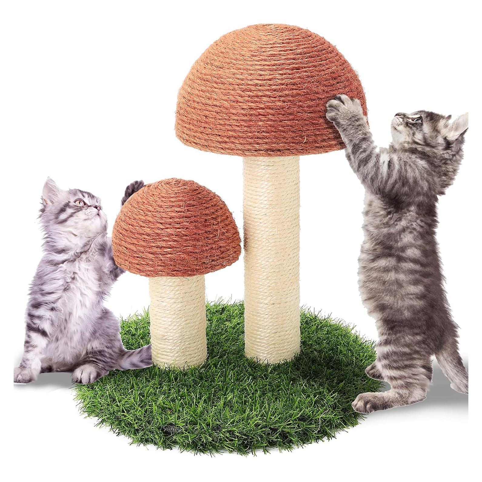 Poste Rascador para Gatos PowerKing Hongo 38x30.5cm Sisal Natural