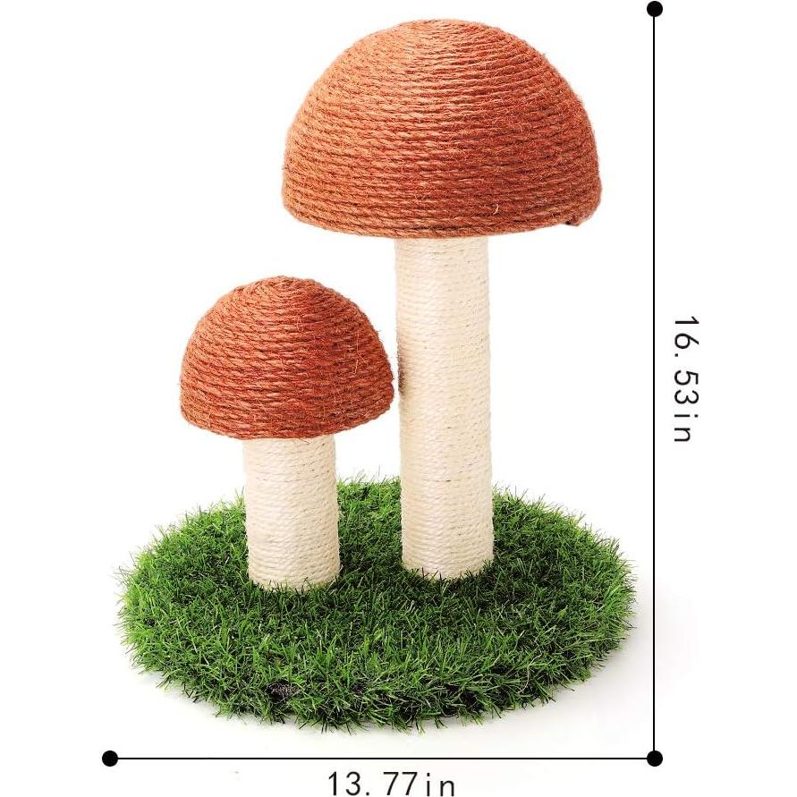 Poste Rascador para Gatos PowerKing Hongo 38x30.5cm Sisal Natural