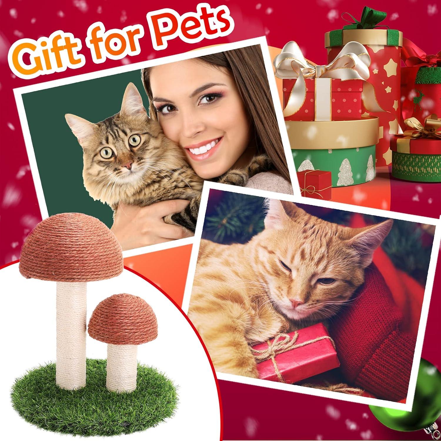 Poste Rascador para Gatos PowerKing Hongo 38x30.5cm Sisal Natural