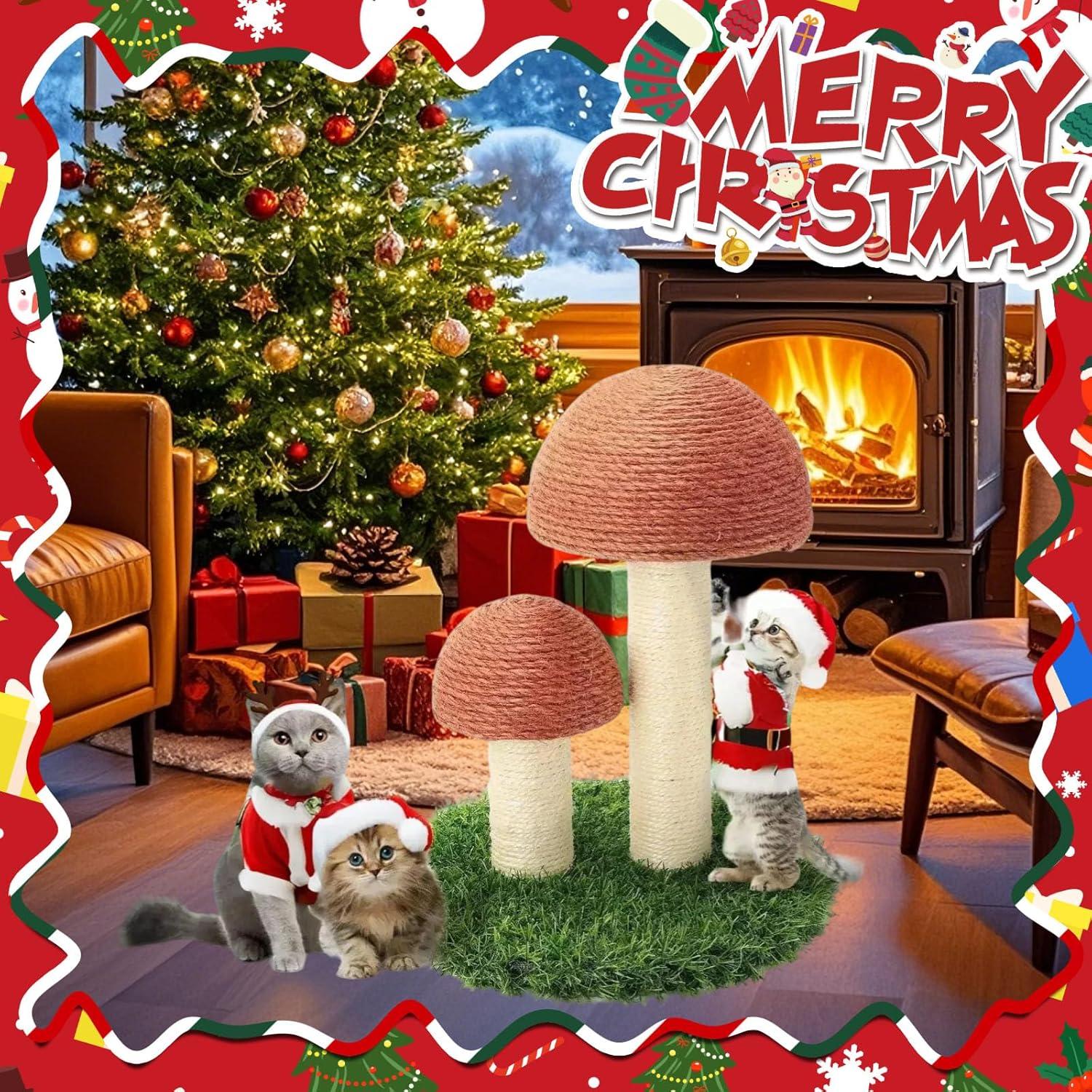 Poste Rascador para Gatos PowerKing Hongo 38x30.5cm Sisal Natural