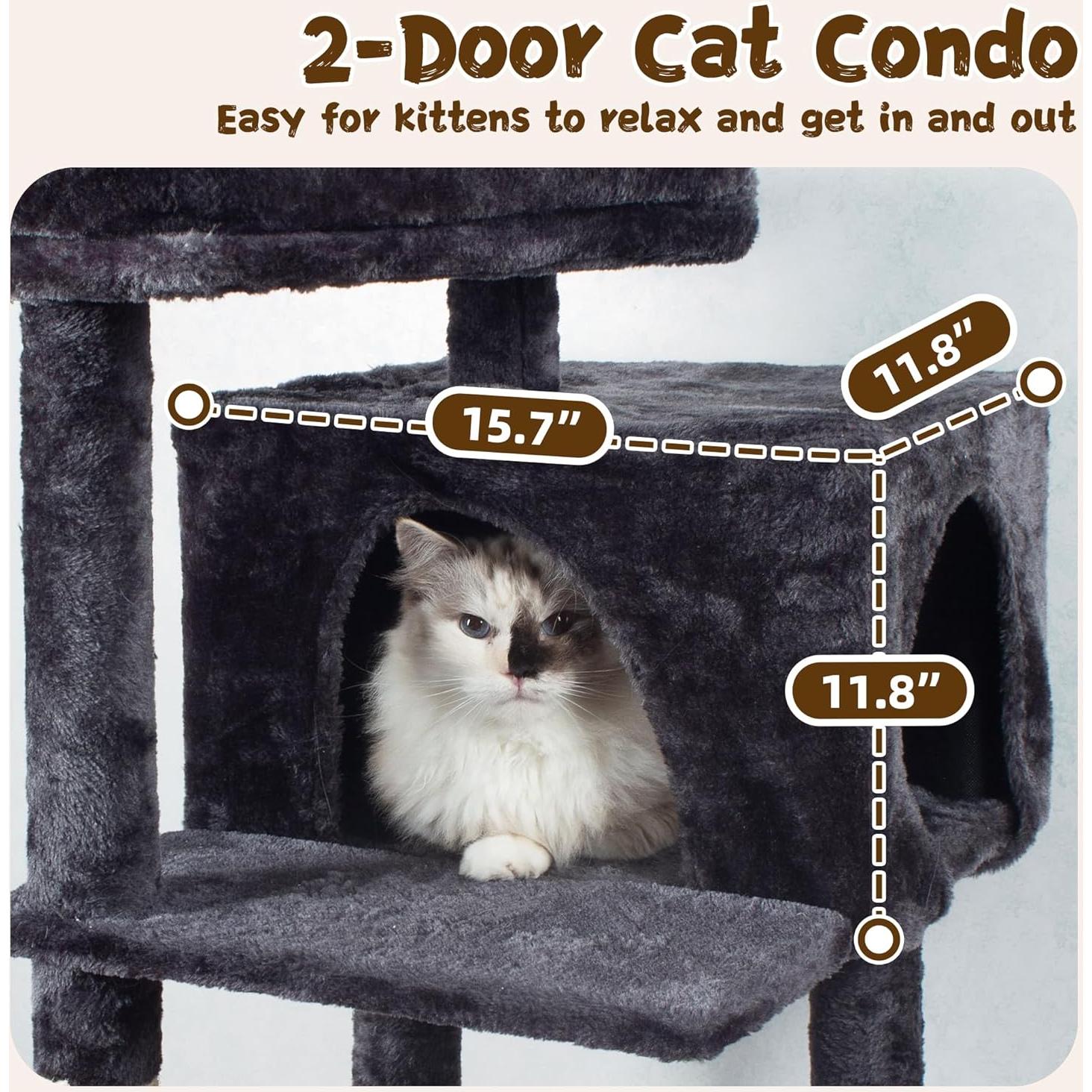 Árbol para Gatos Fantasreen 101.6 cm Gris con Hamaca