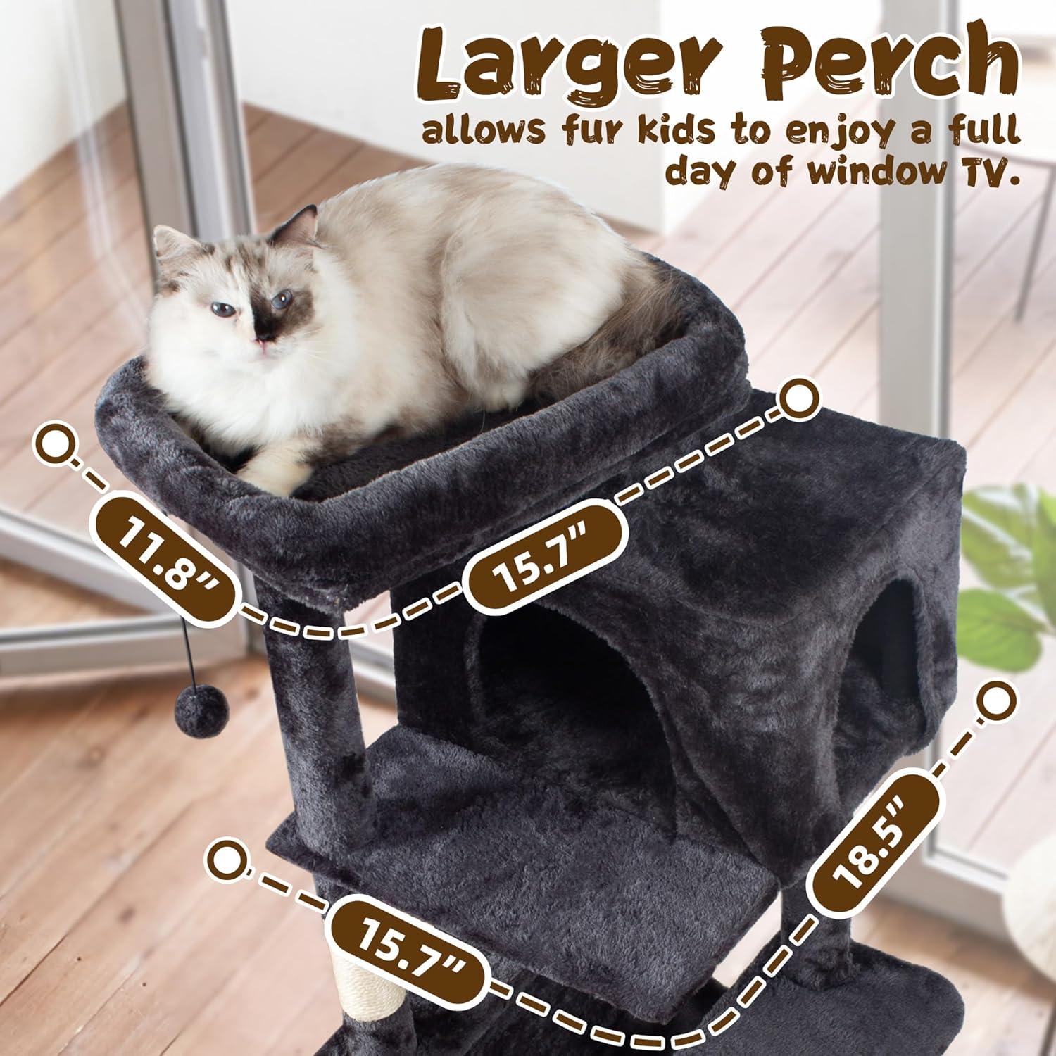 Árbol para Gatos Fantasreen 101.6 cm Gris con Hamaca