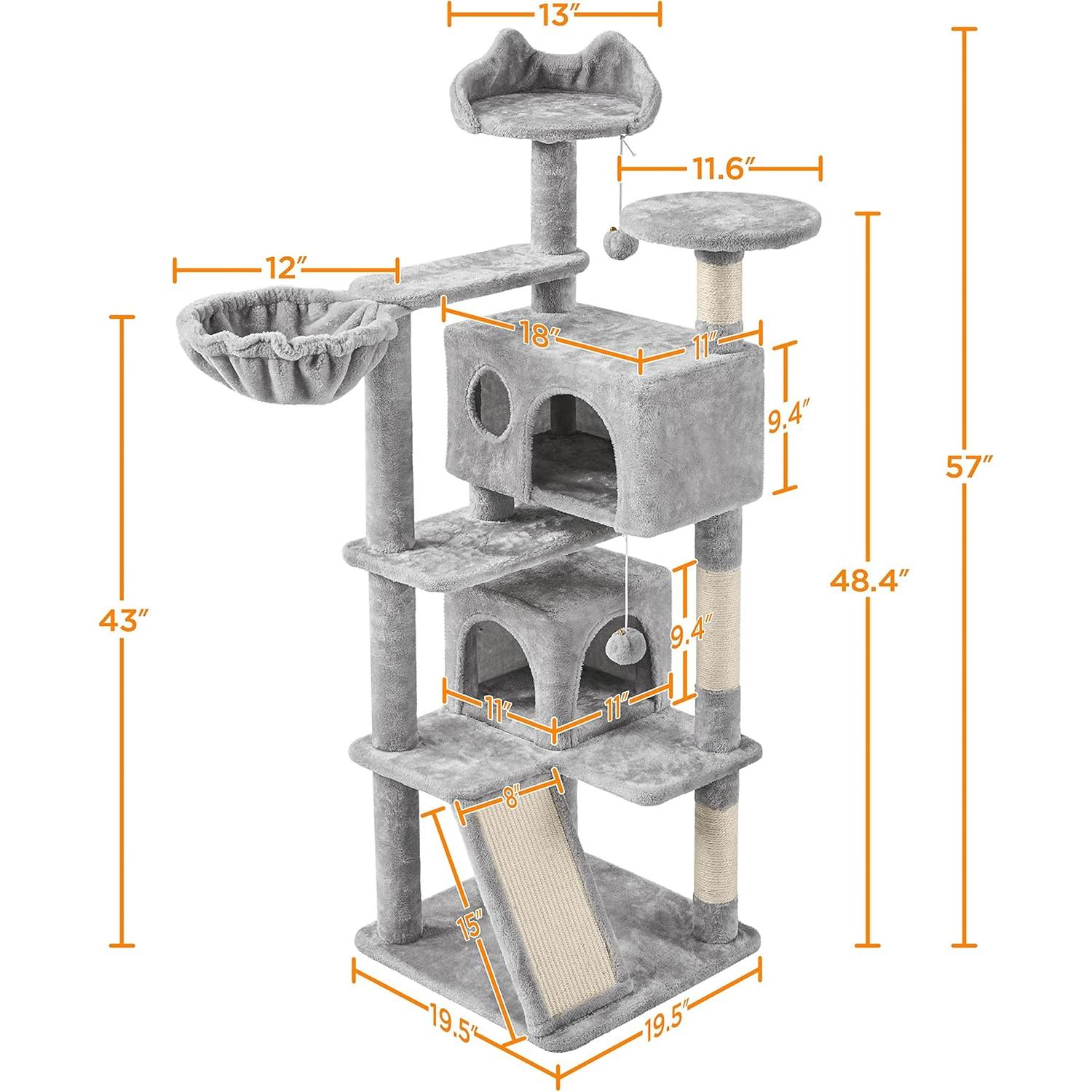 Torre para Gatos Topeakmart 145 cm con Postes para Rascar
