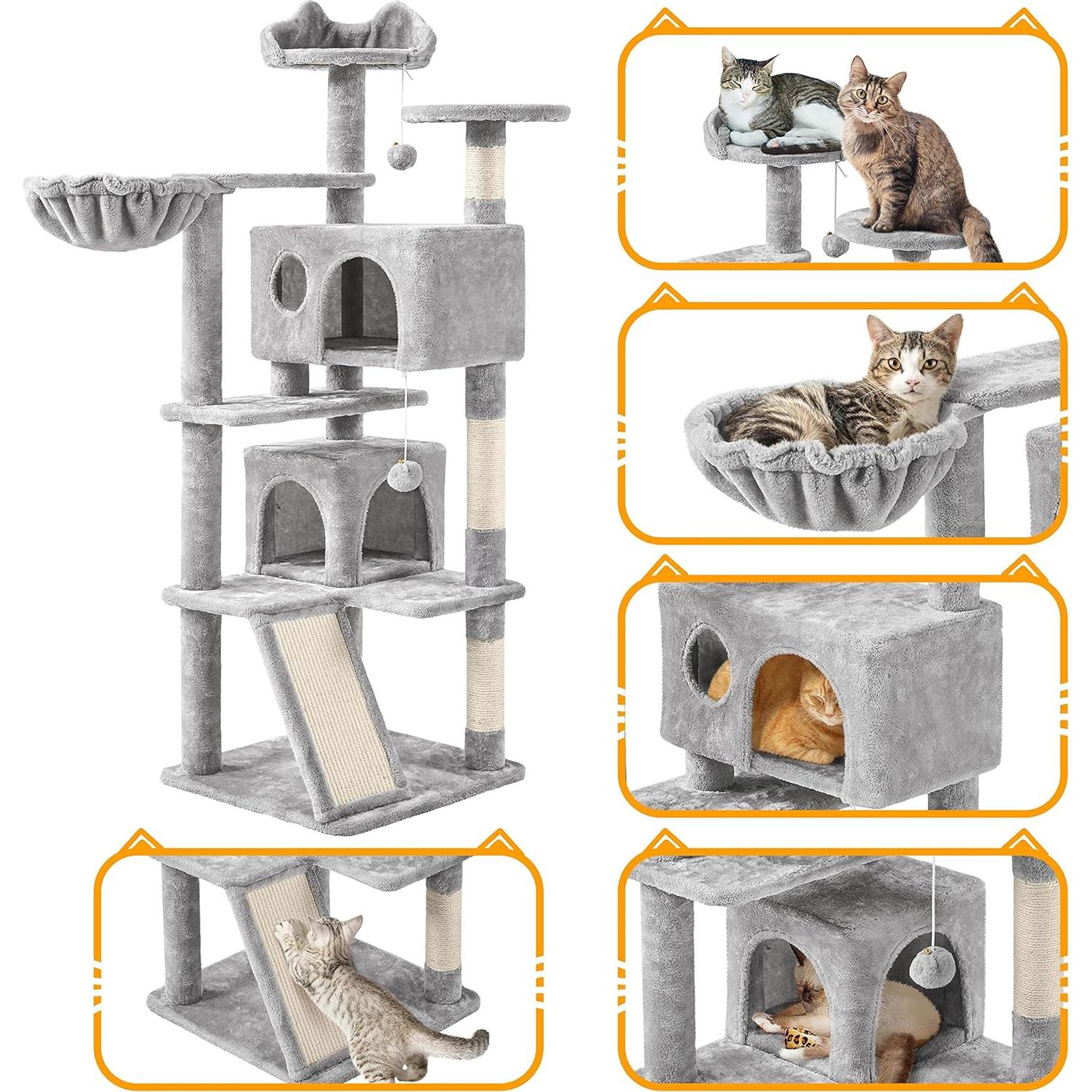 Torre para Gatos Topeakmart 145 cm con Postes para Rascar